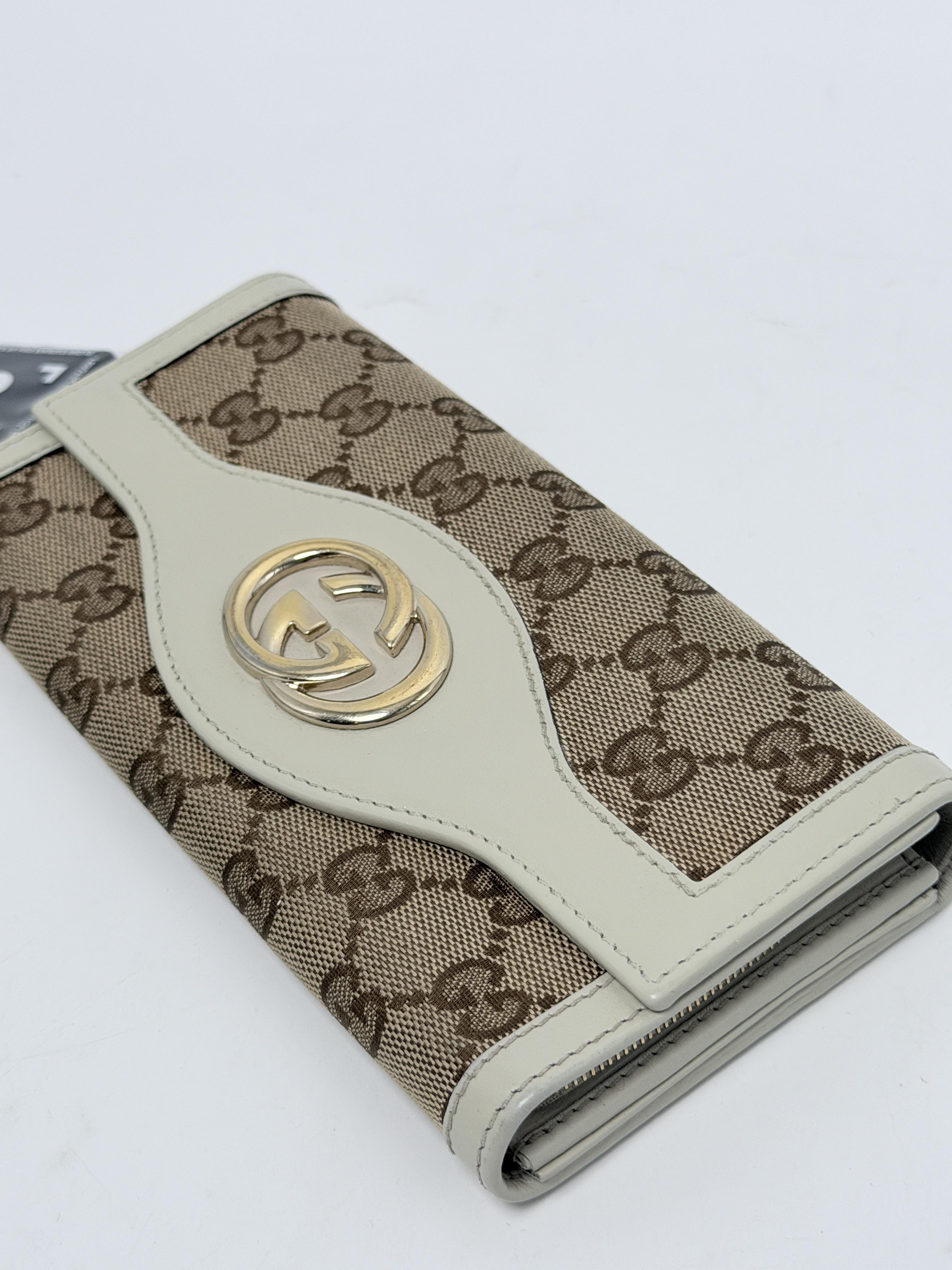 Sukey GG Continental Long Wallet Interlocking G Cream Trim JD1351GG