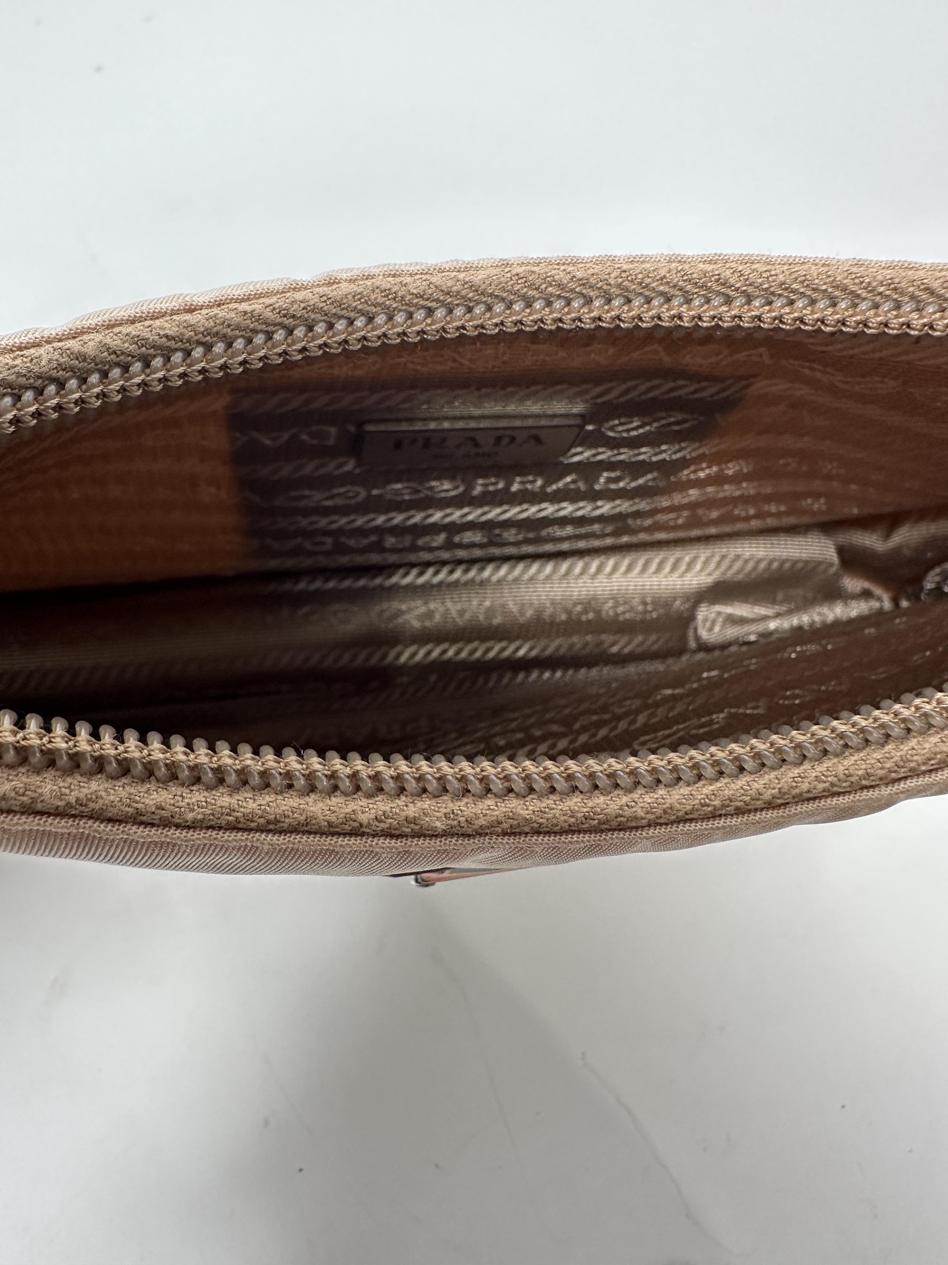 Pre-owned PRADA nylon Shoulder Bags Re Edition 2000 Mini Shoulder Bag Beige ZS020PR