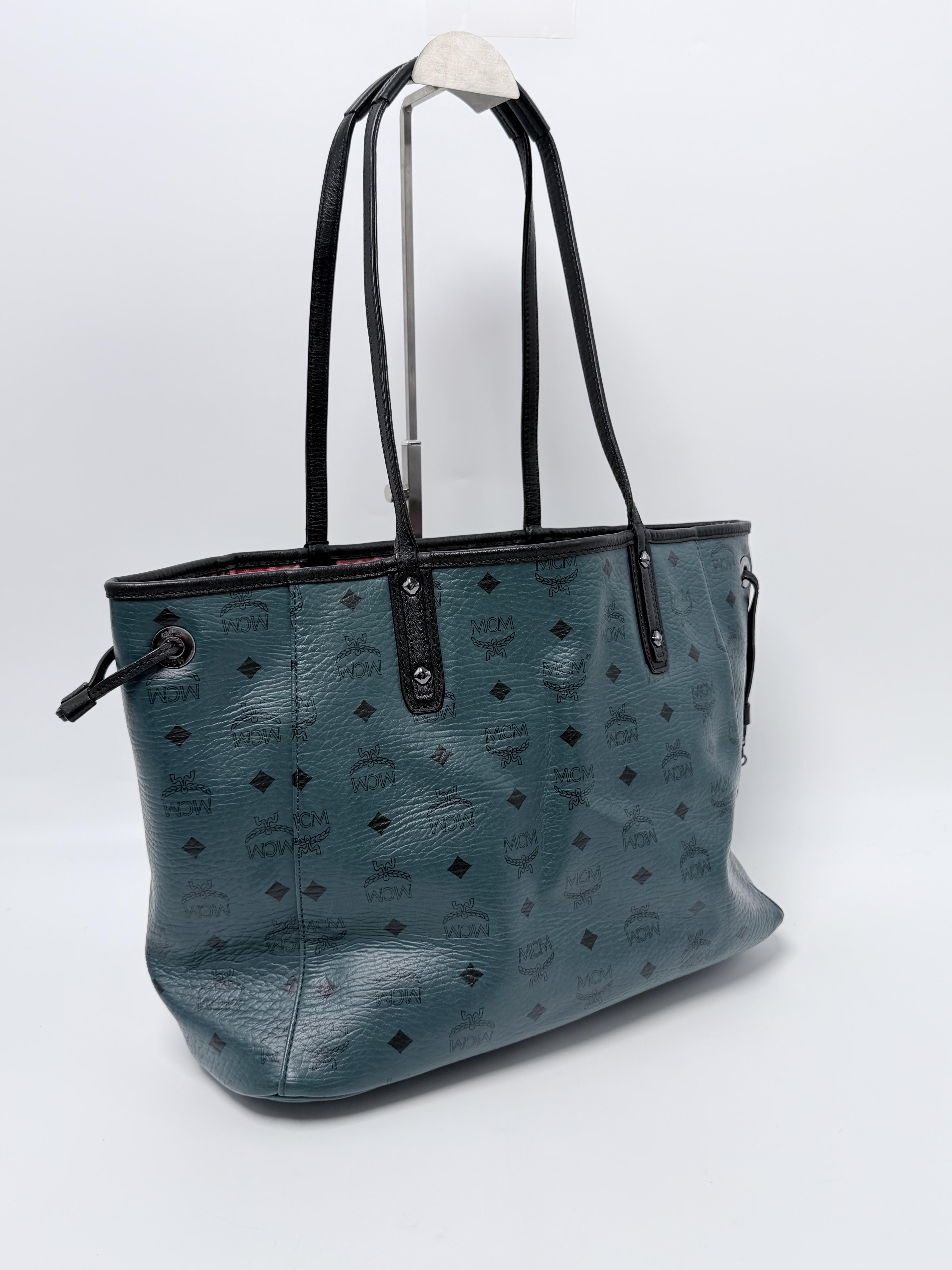 Teal Visetos Reversible Liz Shopper Tote with Pouch – JD1039MCM