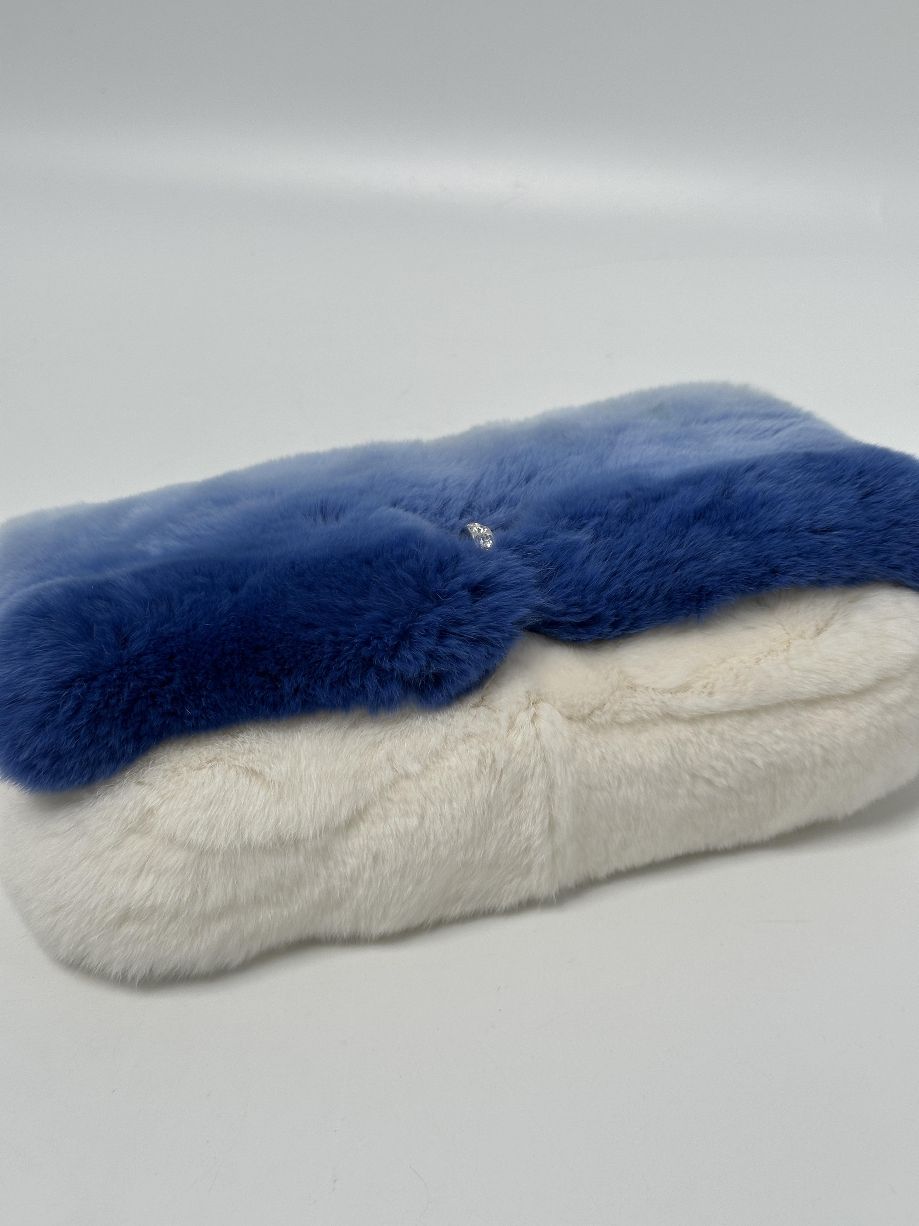 Blue Ombré Plush Shoulder Bag FJ003MM