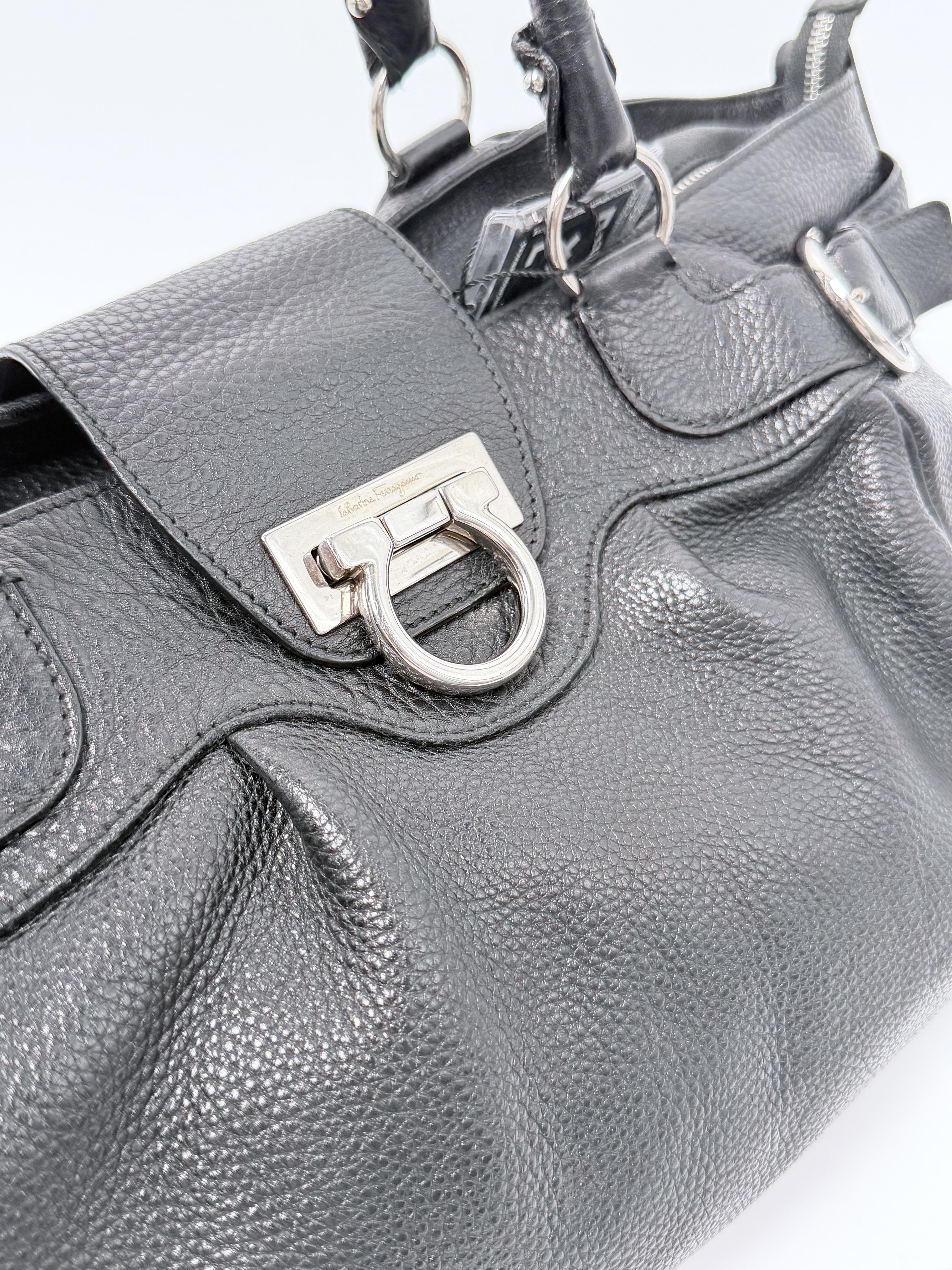 Marisa Gancini Black Satchel Bag Handle Handbag JD1643FG