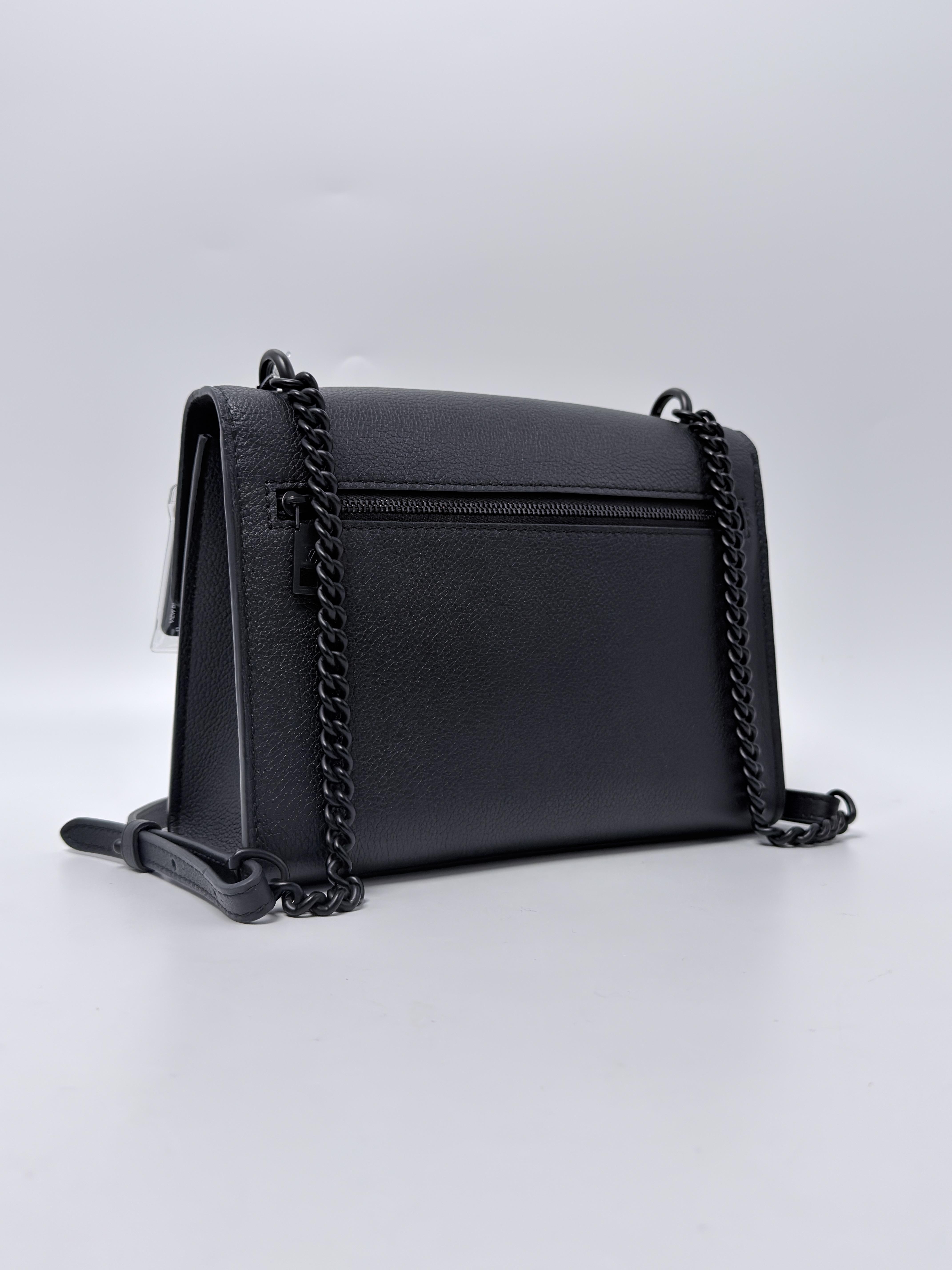 Mylockme BB Monochrome Matte Black Chain Crossbody Bag JA1420LV