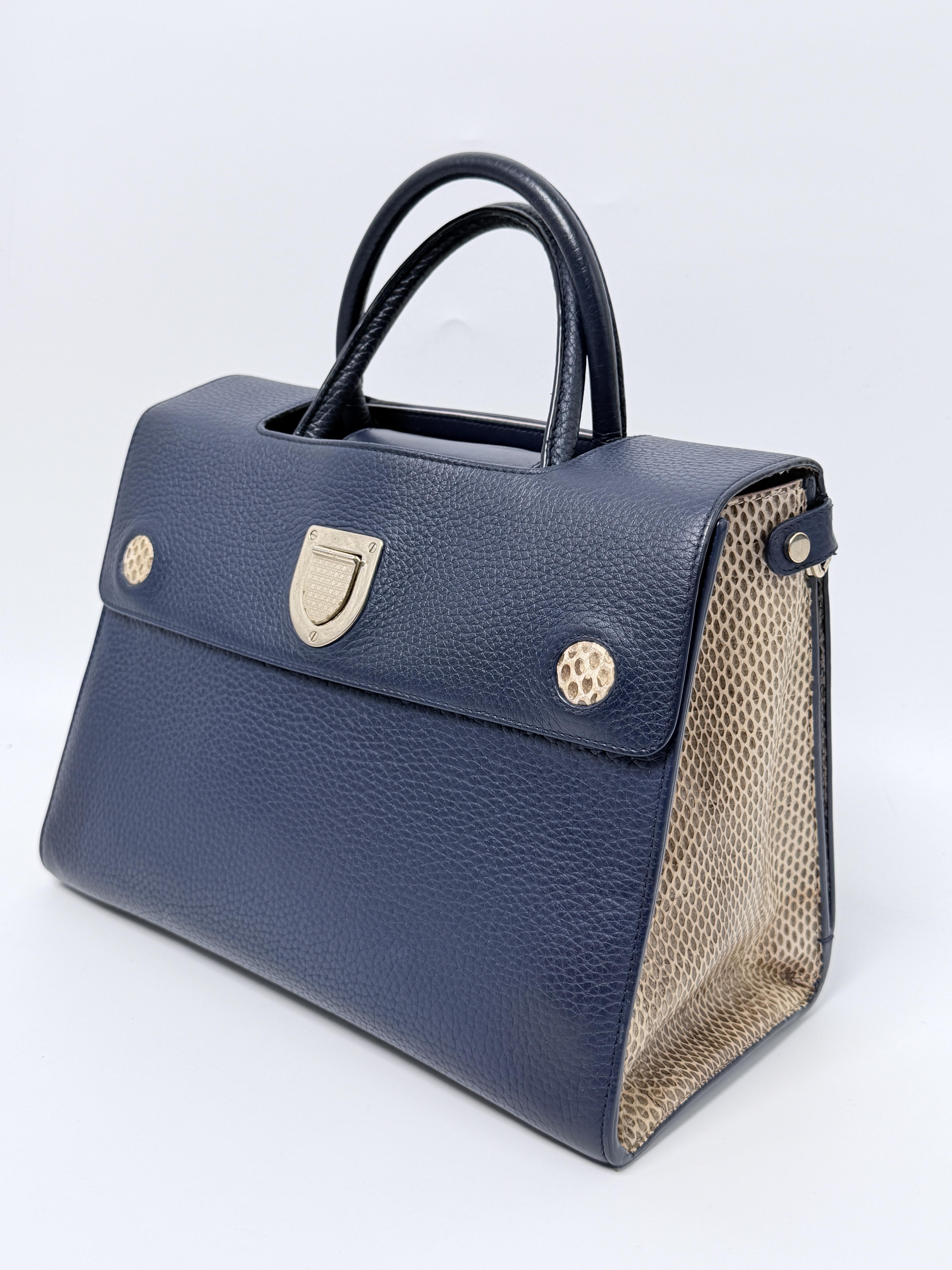 Pre-owned Dior leather Shoulder Bags Christian Medium Diorever Top Handle Bag Shoulder Handbag JD014DR