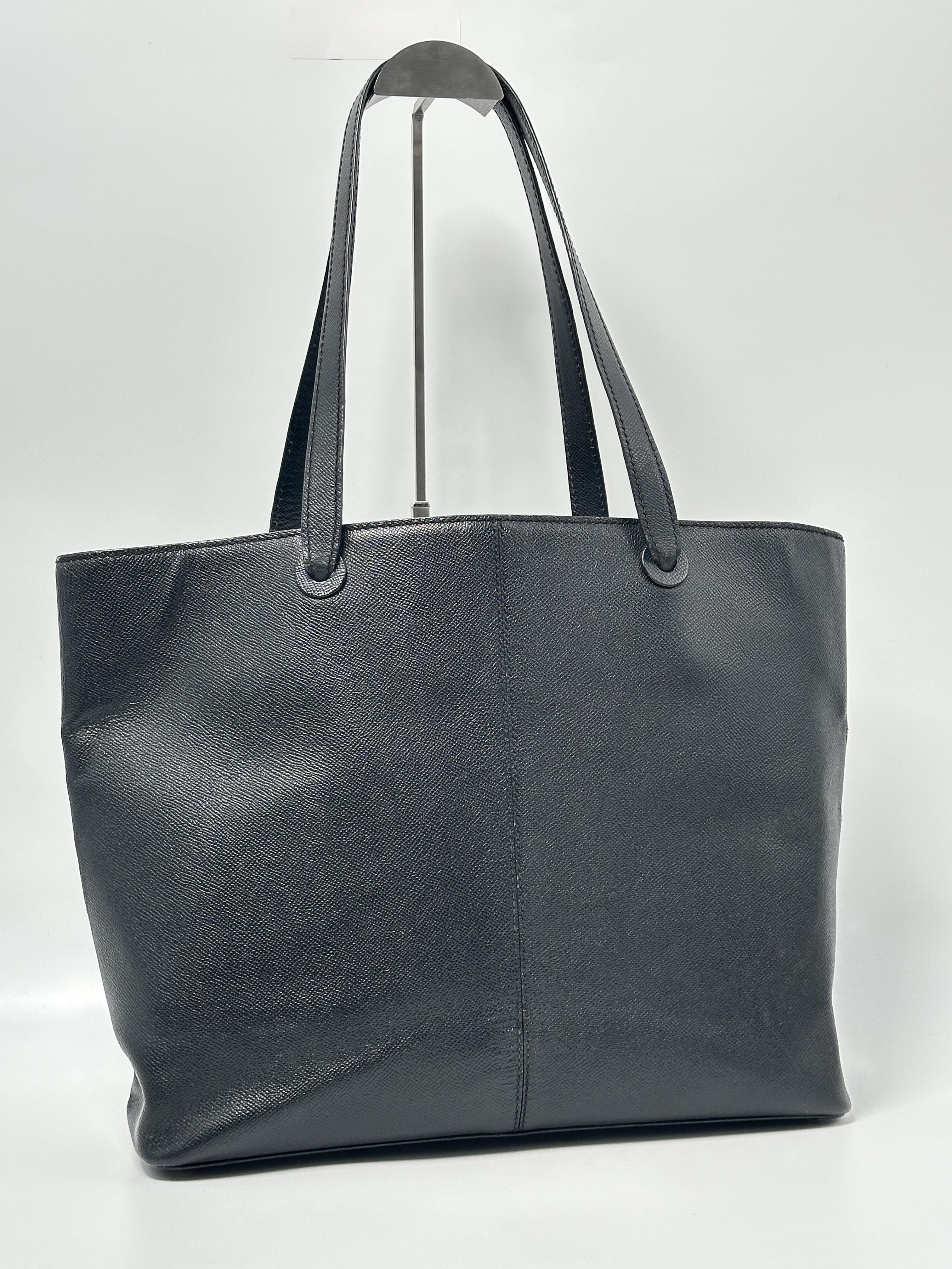 Pre-owned CHANEL LEATHER tote bags Black Textured Shopping Tote Shoulder Bag XU005CC