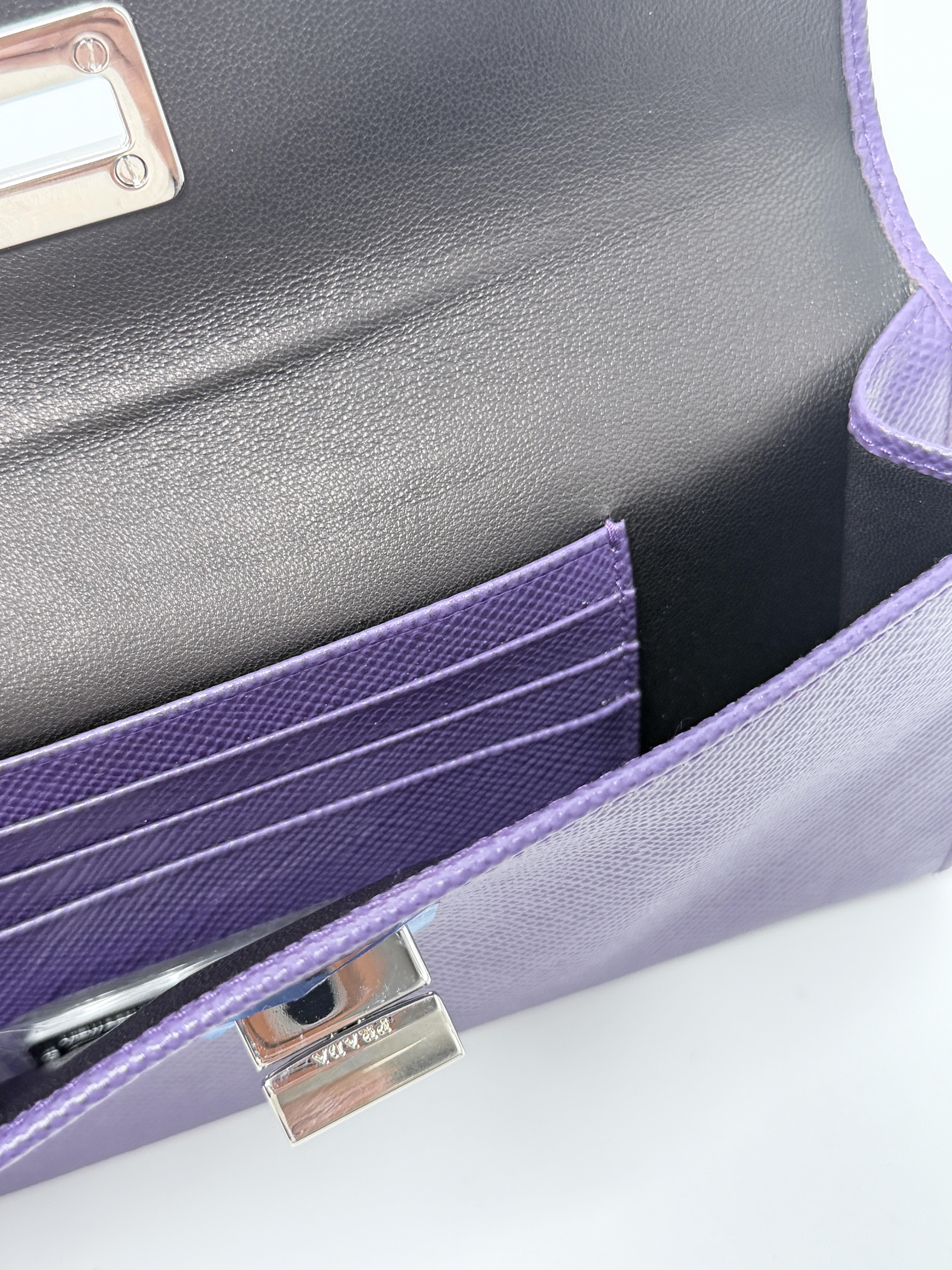 Saffiano Continental Turn Lock Flap Wallet JD1357PR