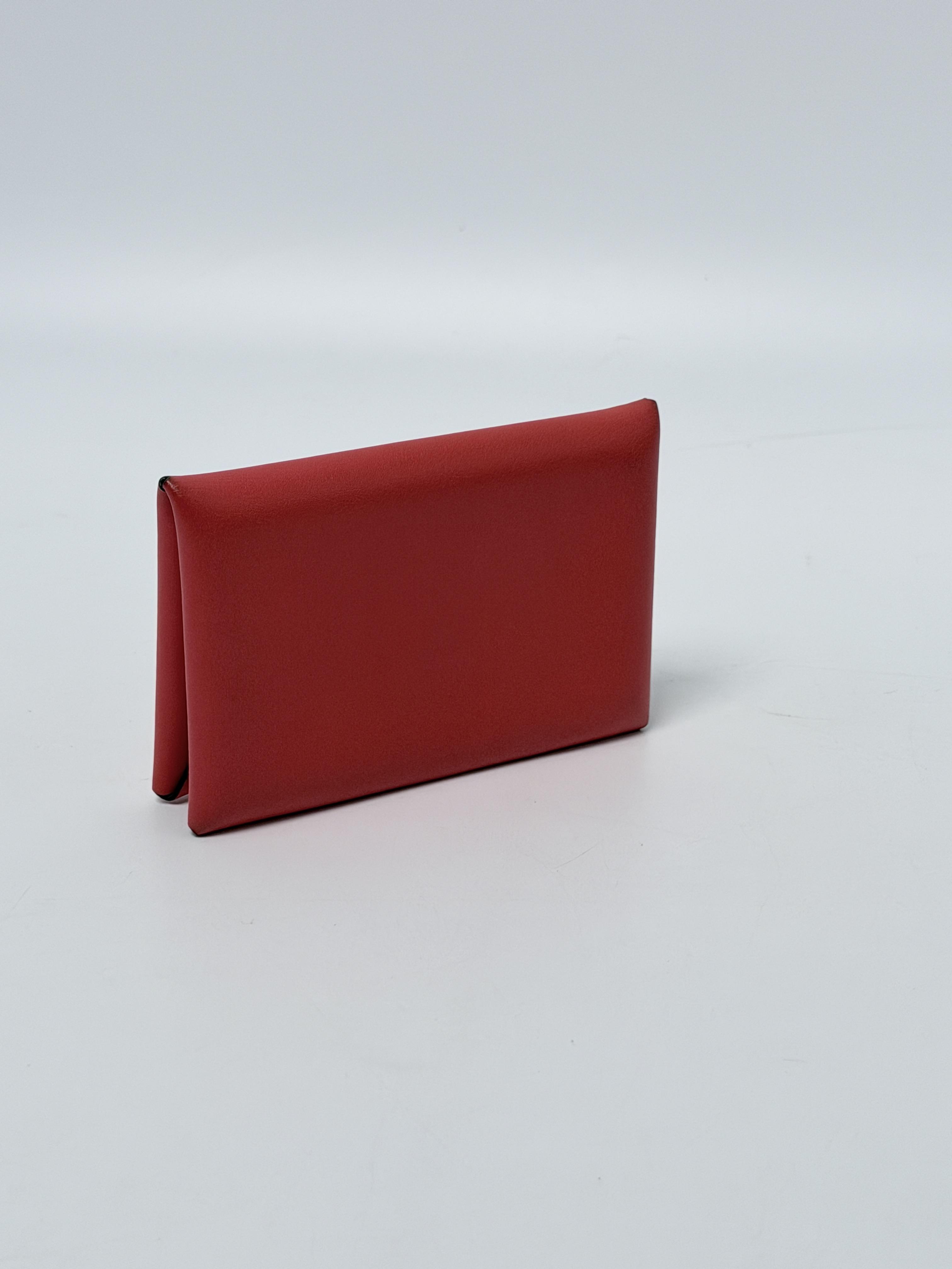 Rose Texas / Feu Orange Mysore Goatskin Calvi Duo Card Holder JE712HH
