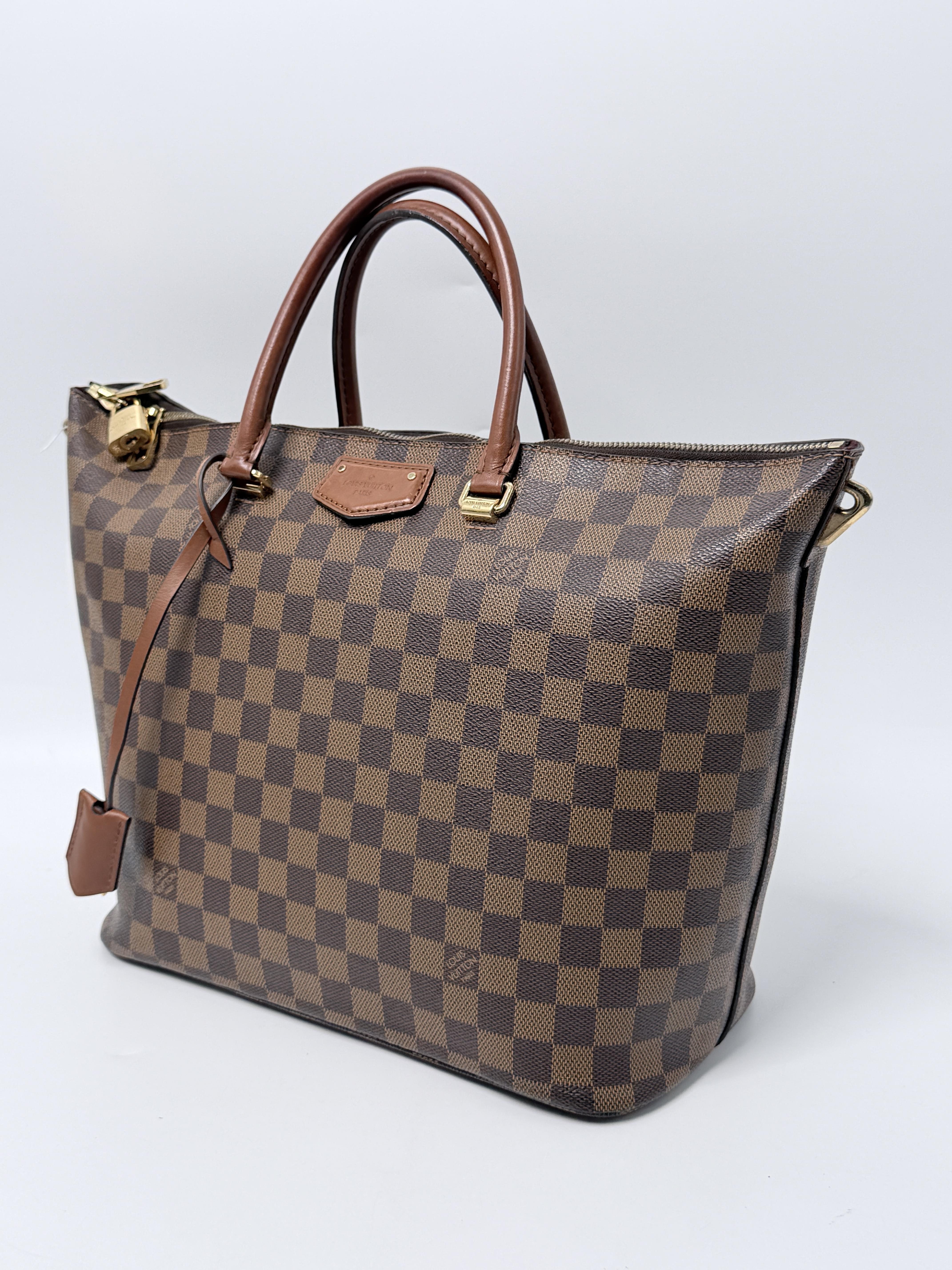 Damier Ebene Belmont MM Tote Shoulder Bag JE740LV