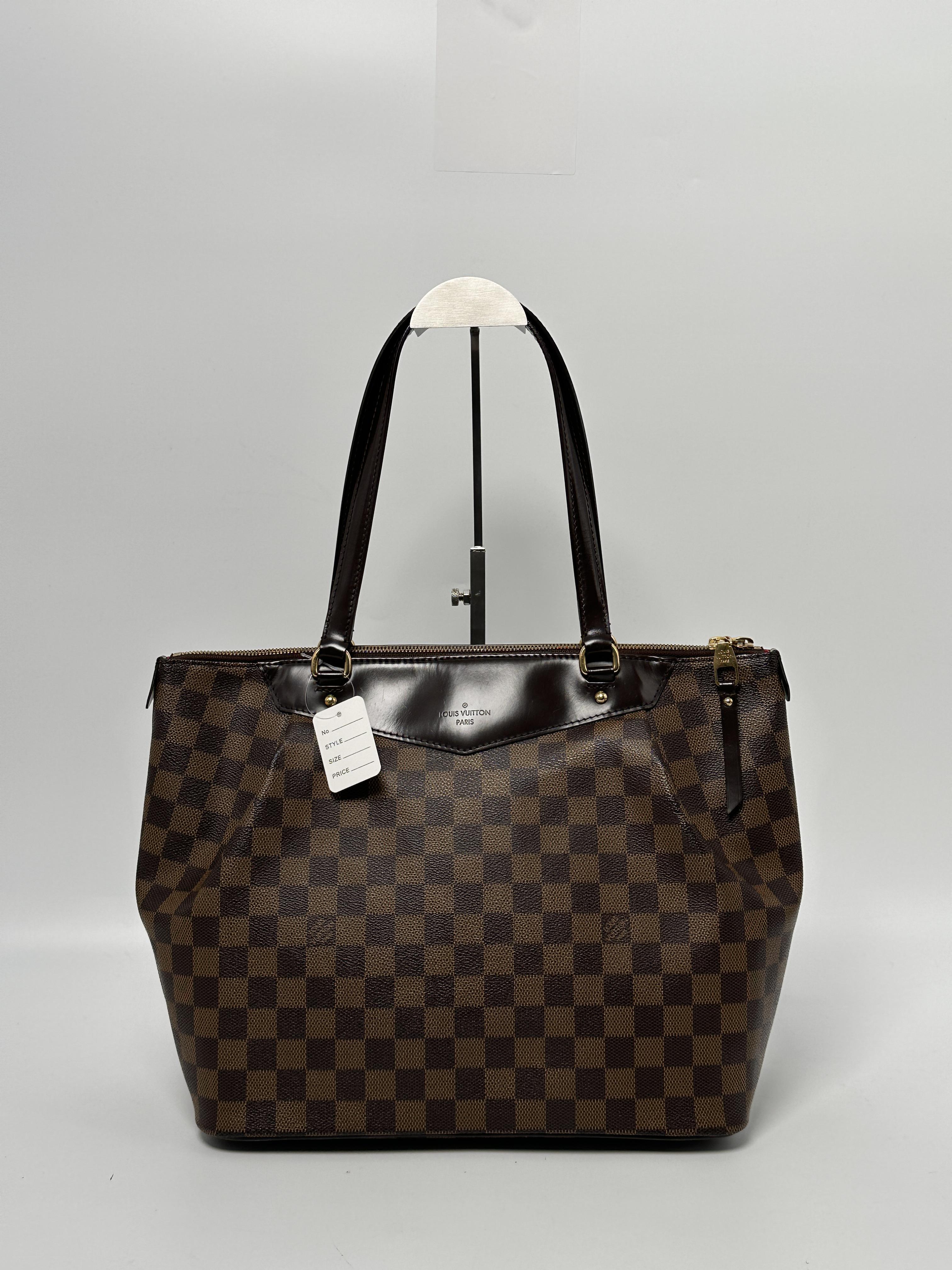 Pre-owned Louis Vuitton canvas Tote Bags Damier Ebene Westminster GM Tote Bag Shoulder Handbag JE487LV