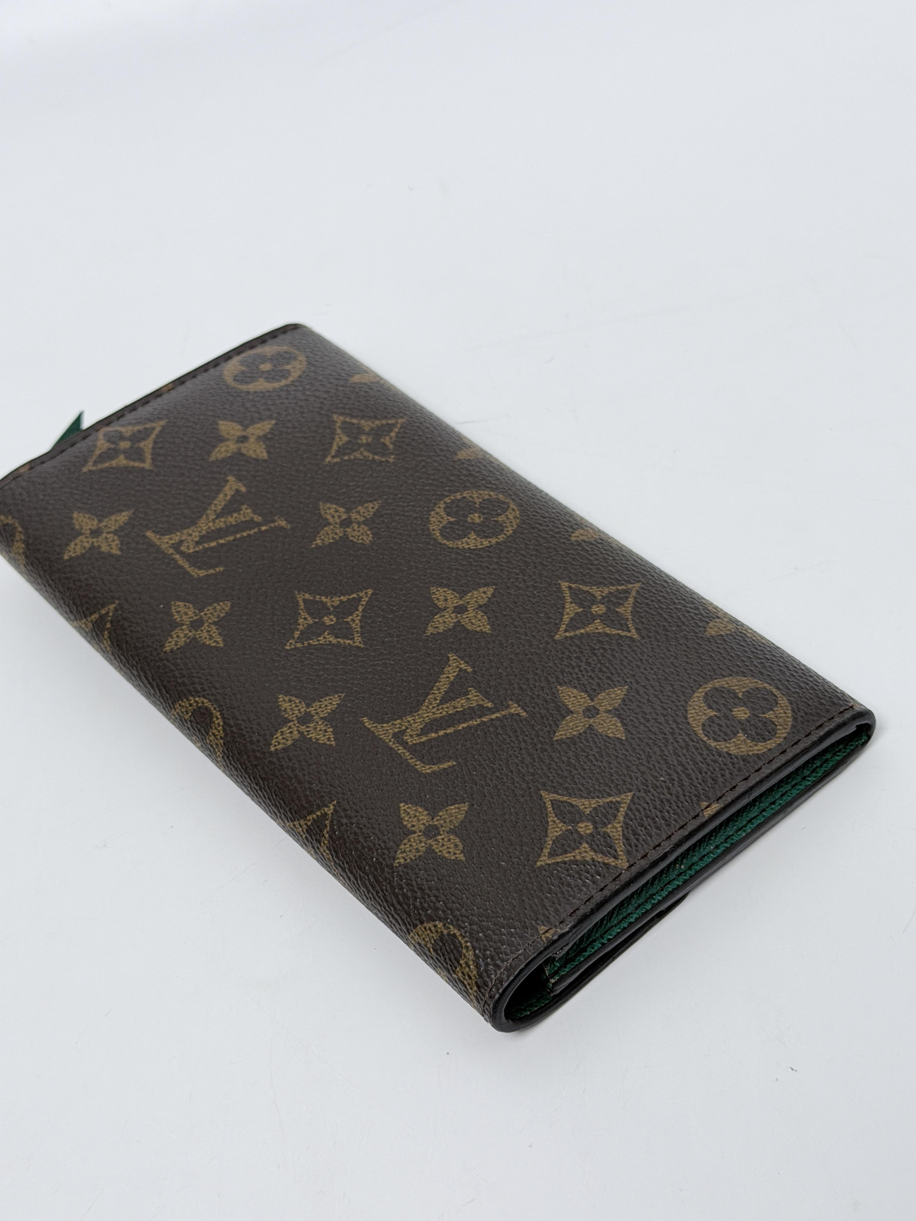 Monogram Emilie Wallet Vert Green Envelope Long Flap Clutch JD1182LV