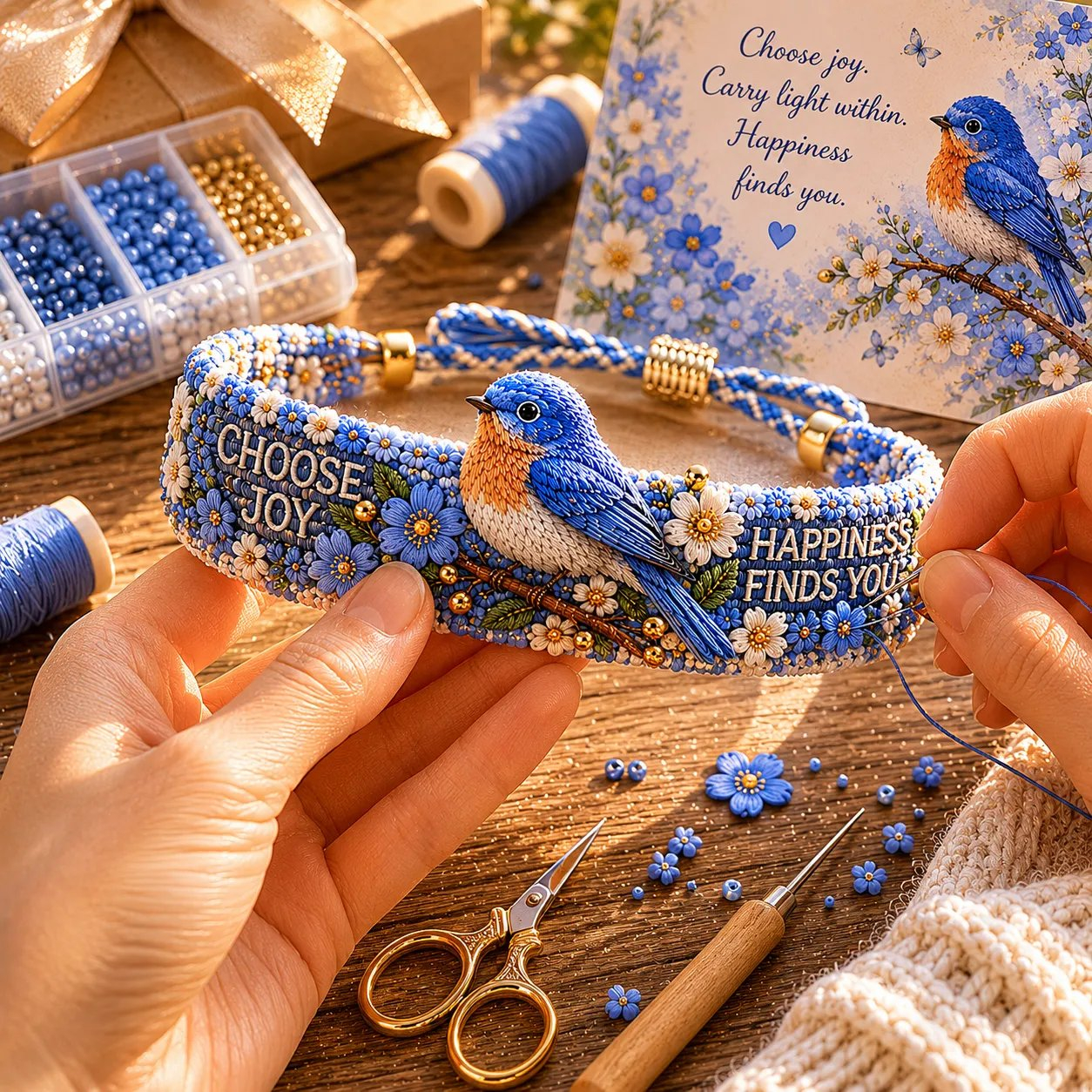 Weaving a bracelet
