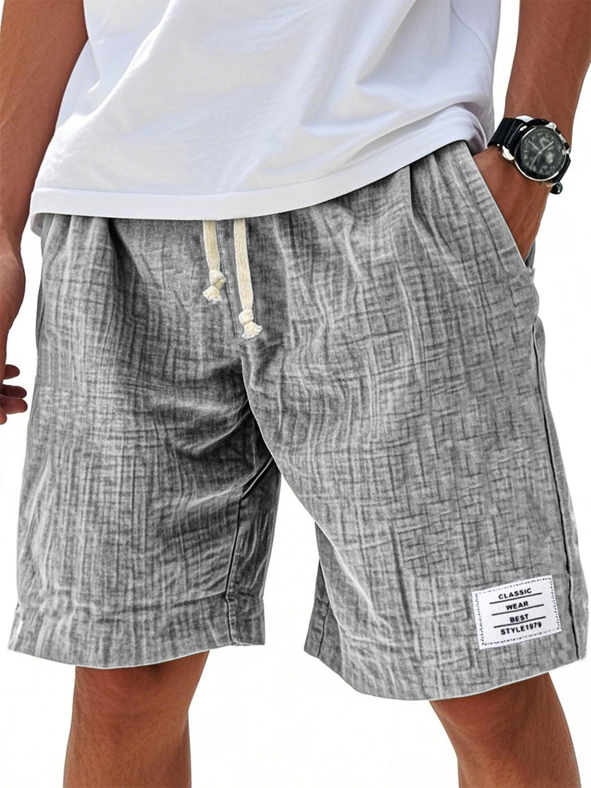 Männer können von diesen butterweichen, bestickten Leinen-Shorts gar nicht genug bekommen