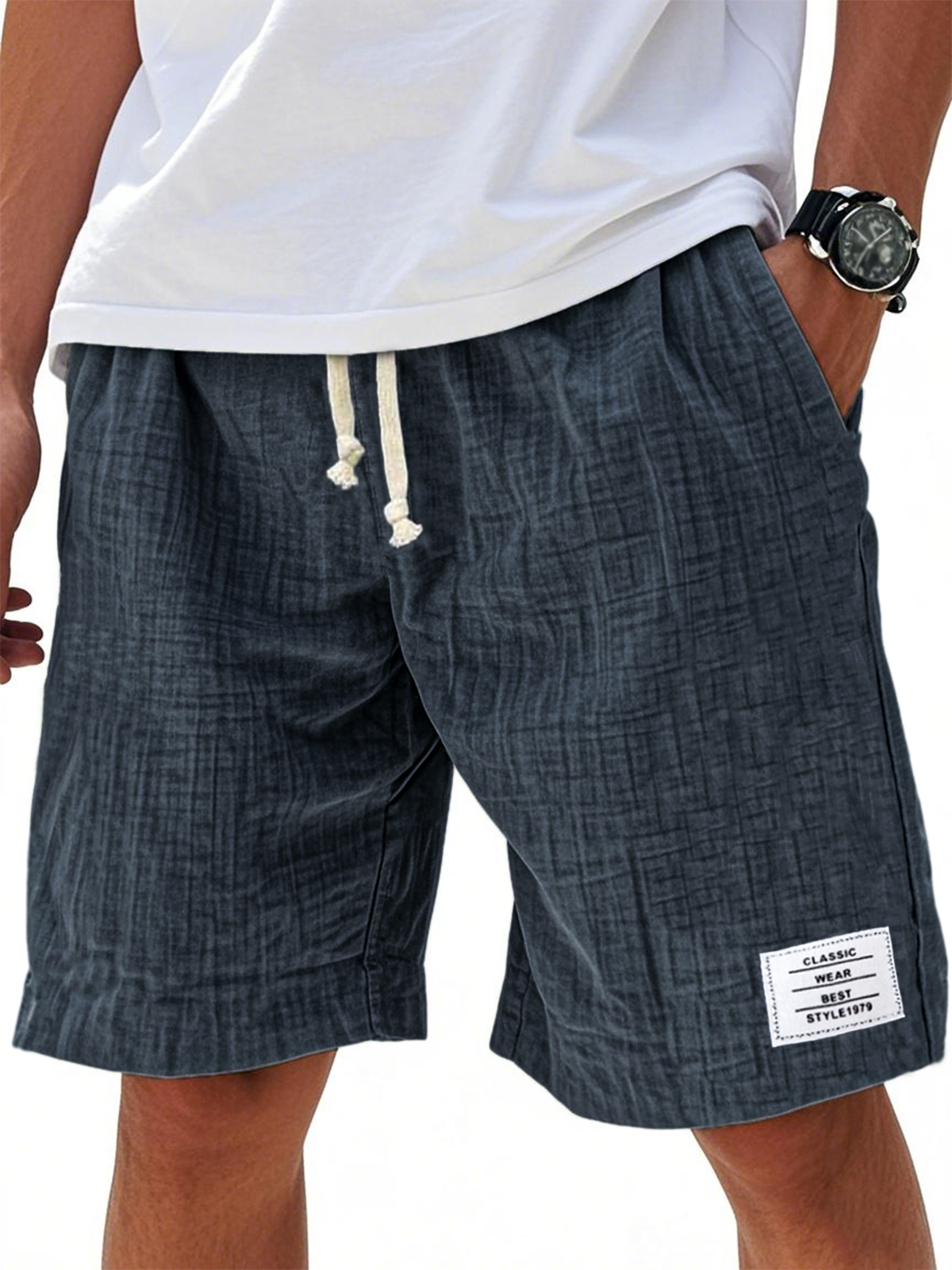 Männer können von diesen butterweichen, bestickten Leinen-Shorts gar nicht genug bekommen