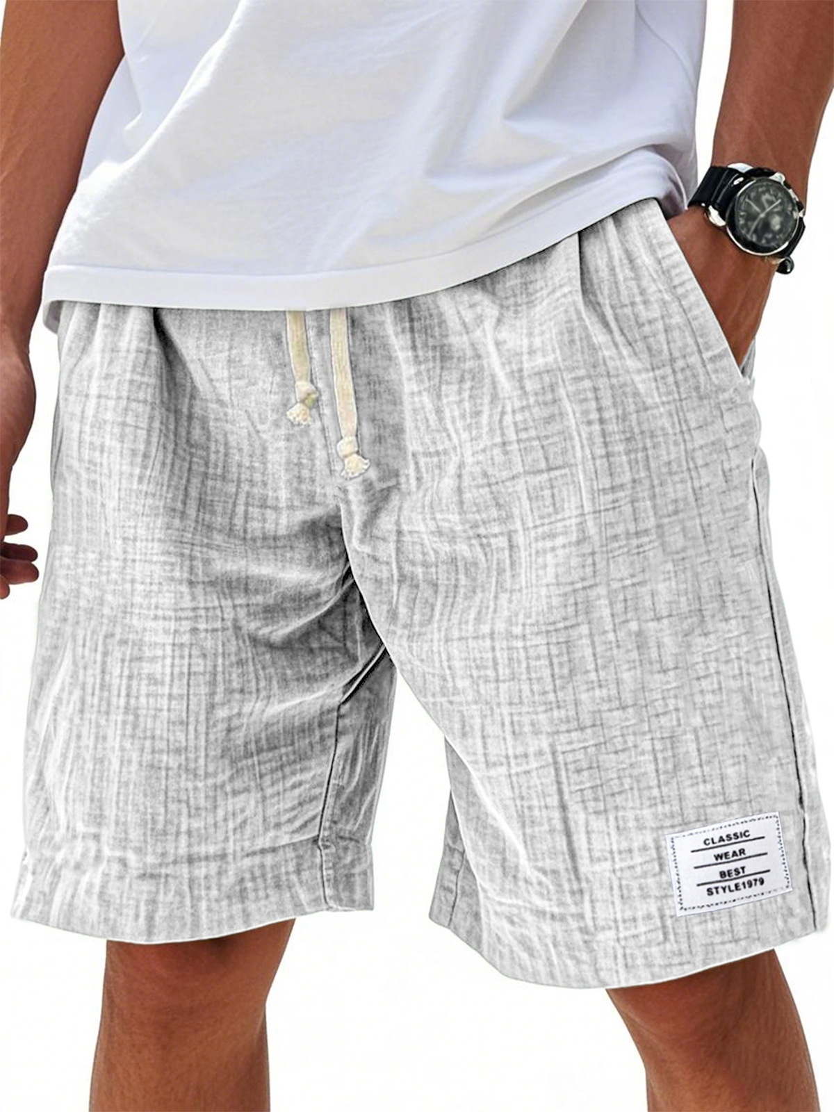 Männer können von diesen butterweichen, bestickten Leinen-Shorts gar nicht genug bekommen