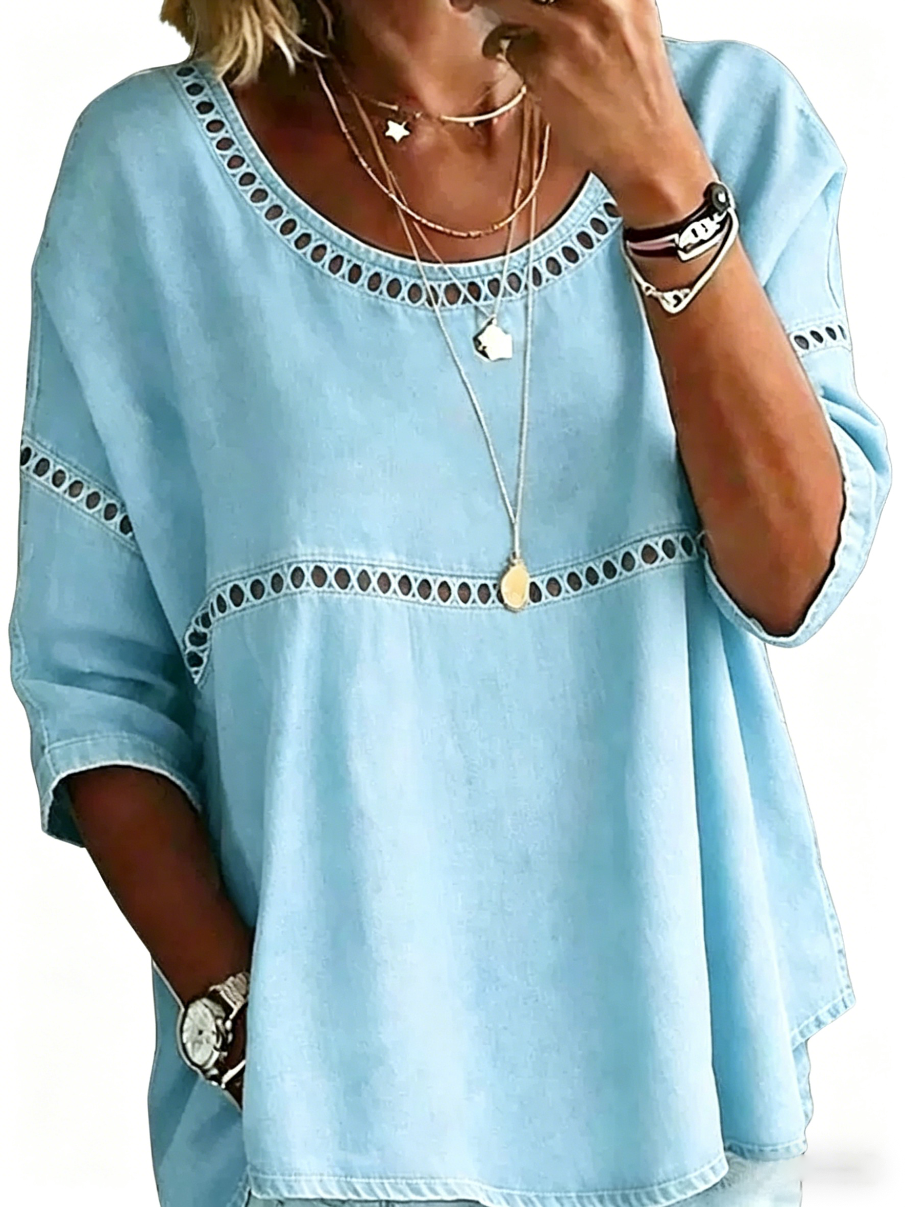 Blouse décontractée vintage pour femme, imprimé abstrait et coupe ample