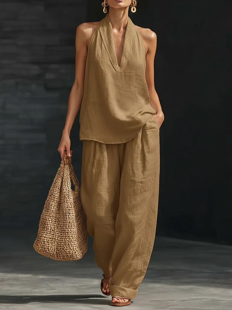 Nouveauté 🔥 Ensemble lin femme – Style minimaliste, confort et décontraction