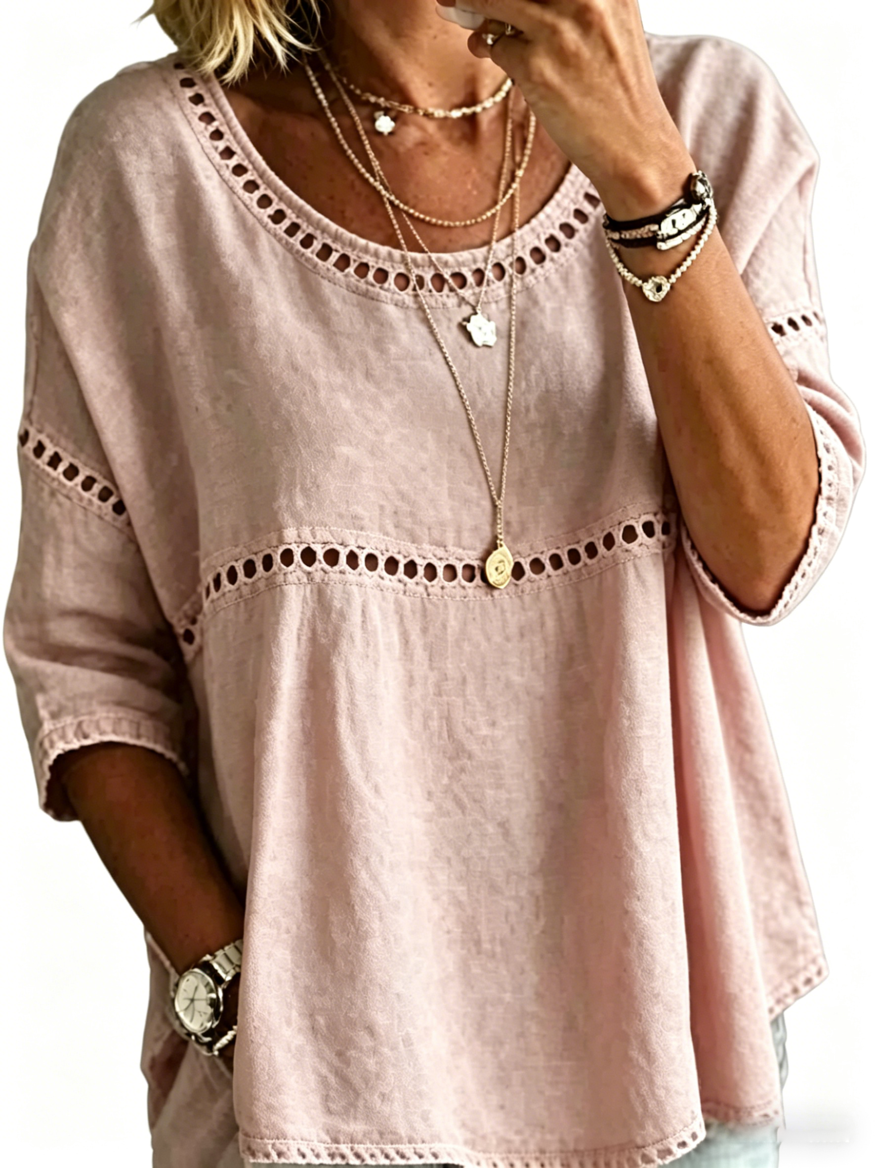 Blouse décontractée vintage pour femme, imprimé abstrait et coupe ample