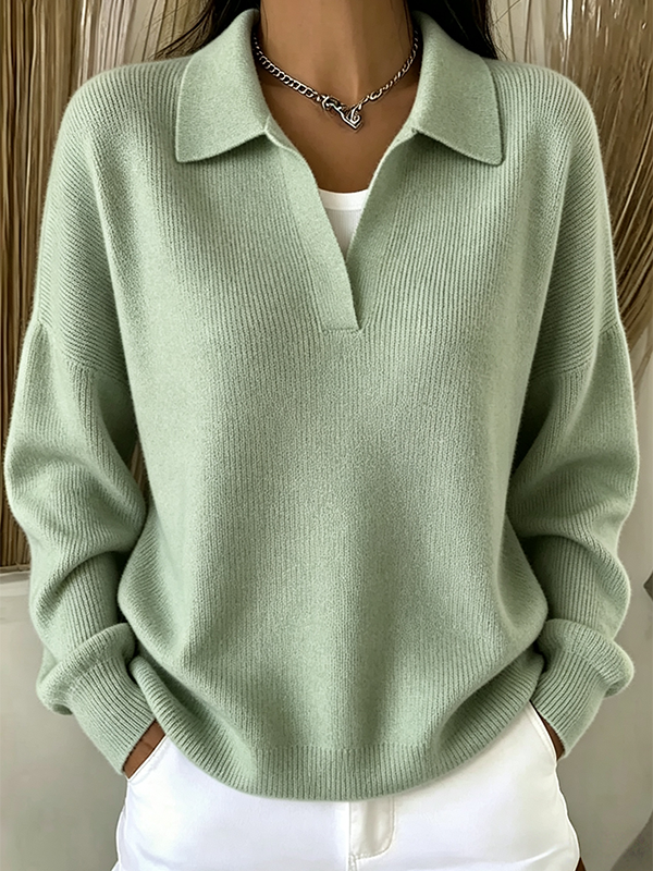 🔥 LIQUIDATION – Pull polo femme, maille côtelée, coupe confortable