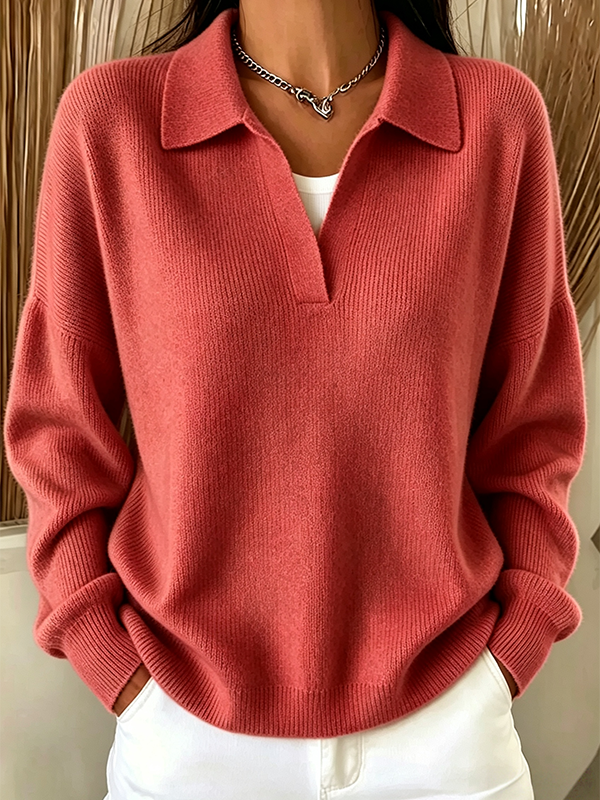 🔥 LIQUIDATION – Pull polo femme, maille côtelée, coupe confortable