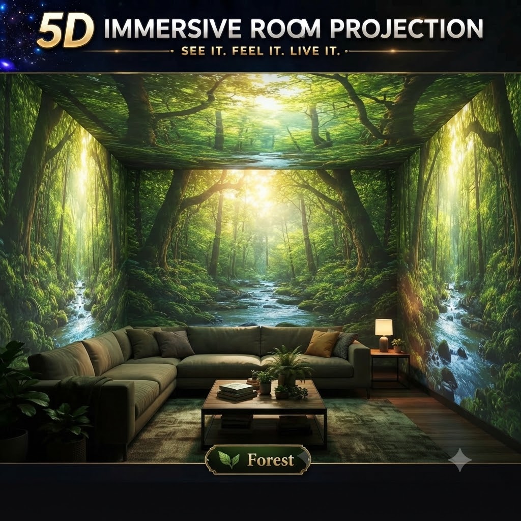 Projecteur 5D holographique intelligent – Océan, Galaxie & Forêt