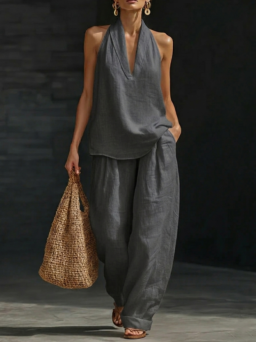 Nouveauté 🔥 Ensemble lin femme – Style minimaliste, confort et décontraction