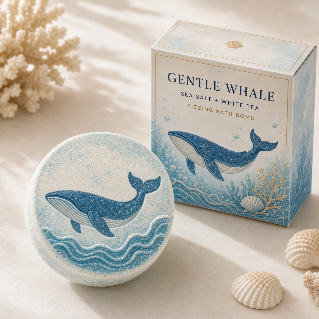 Coffret cadeau bombes de bain Océan Amis – 8 bombes effervescentes animaux marins, pour petits et grands