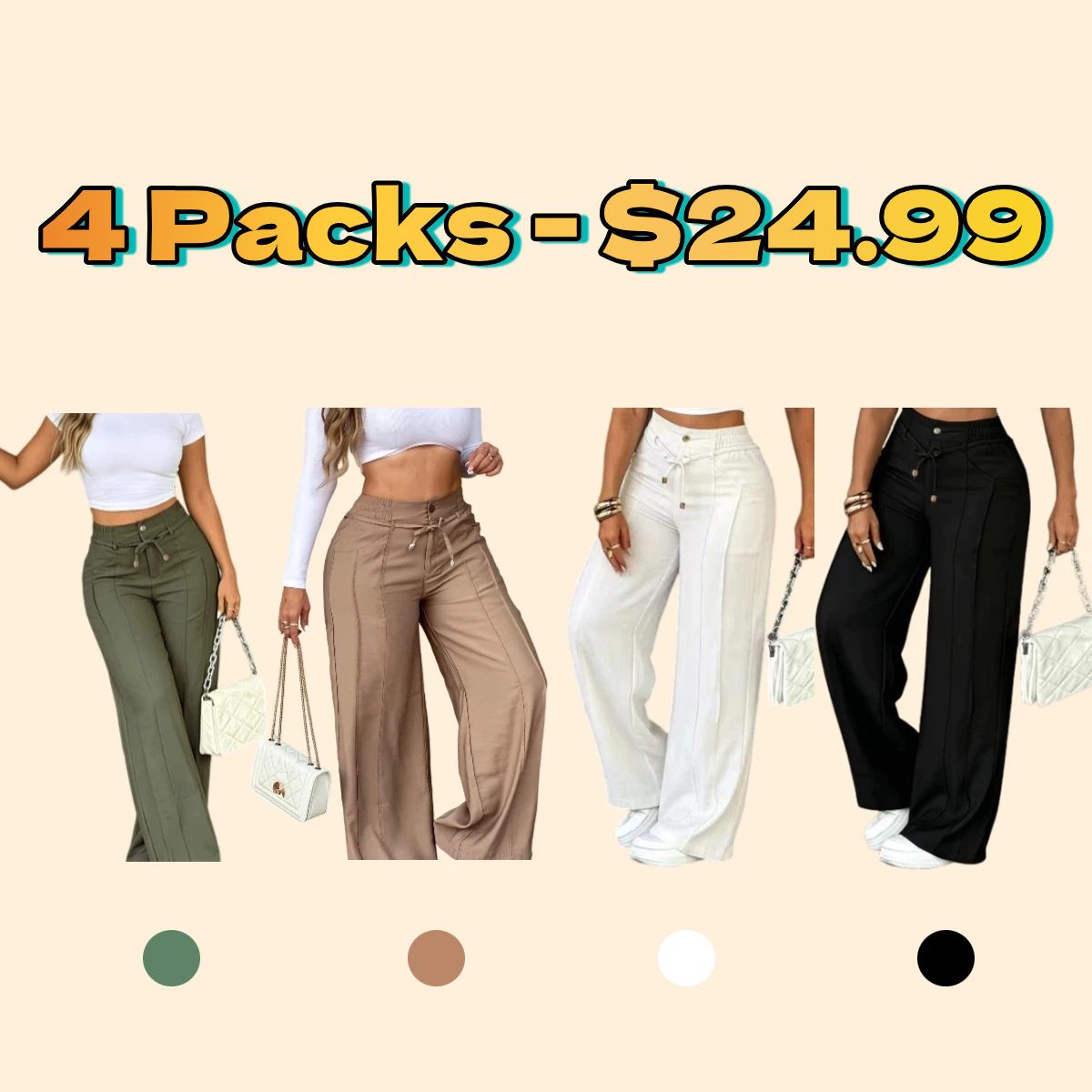 🌷High-Waisted Front Seam Wide Leg Trousers