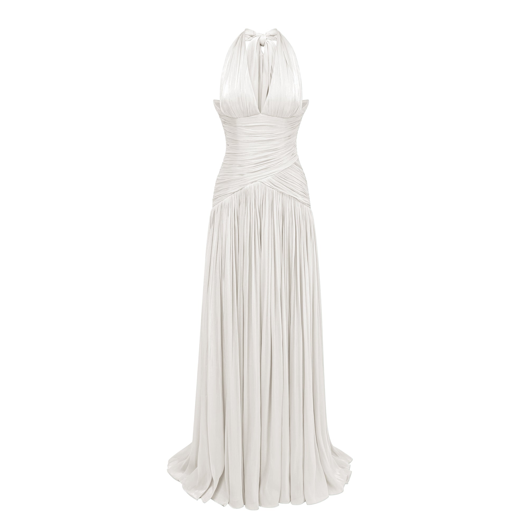 White Gathered Maxi Dress