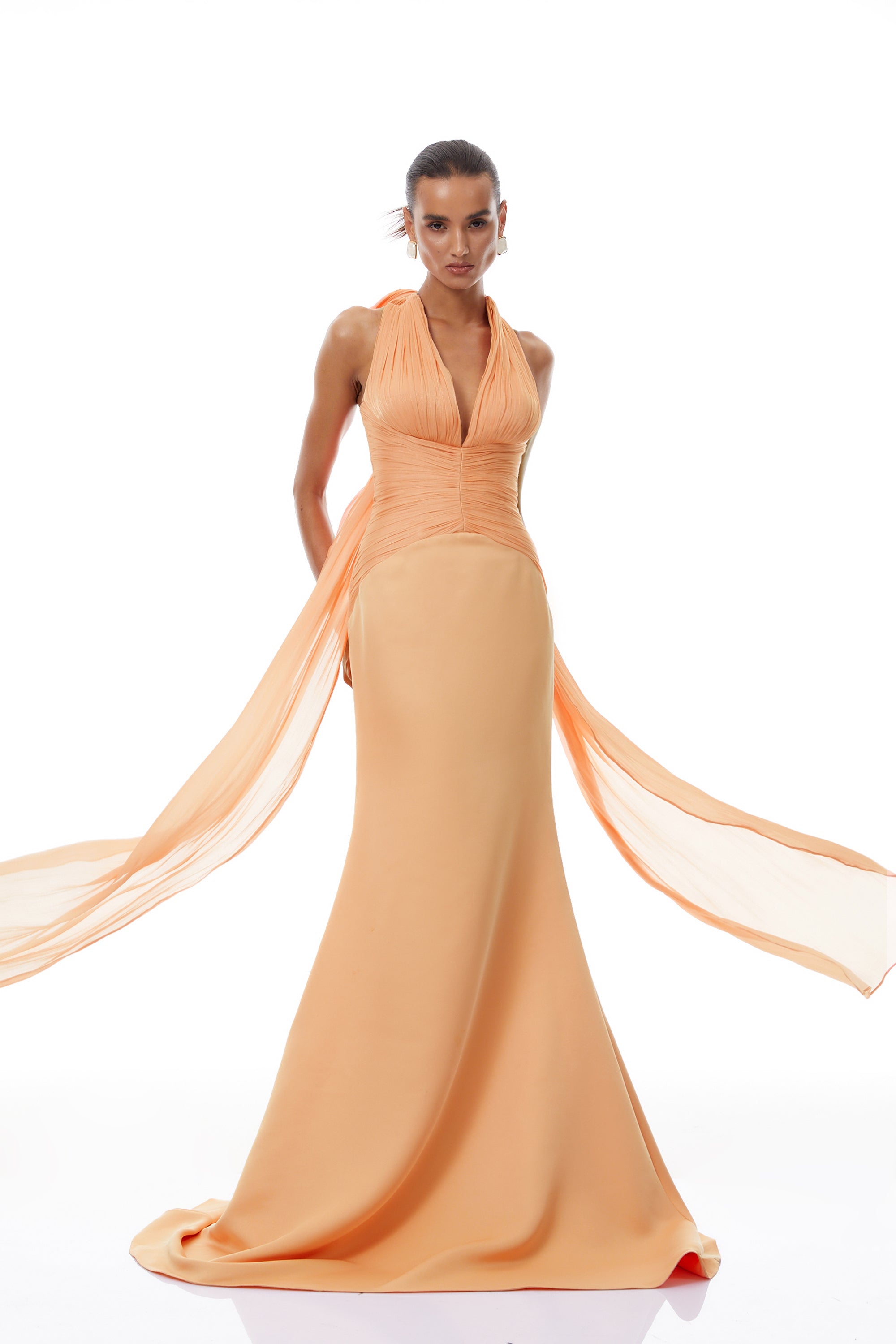 Gathered Mermaid Maxi Dress