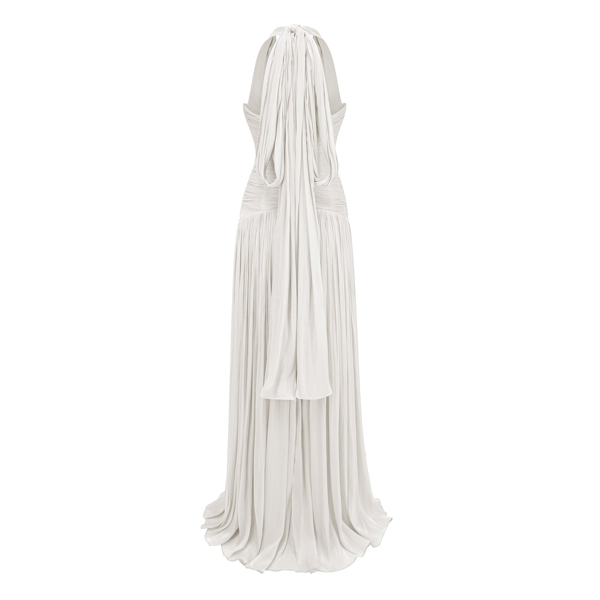 White Gathered Maxi Dress