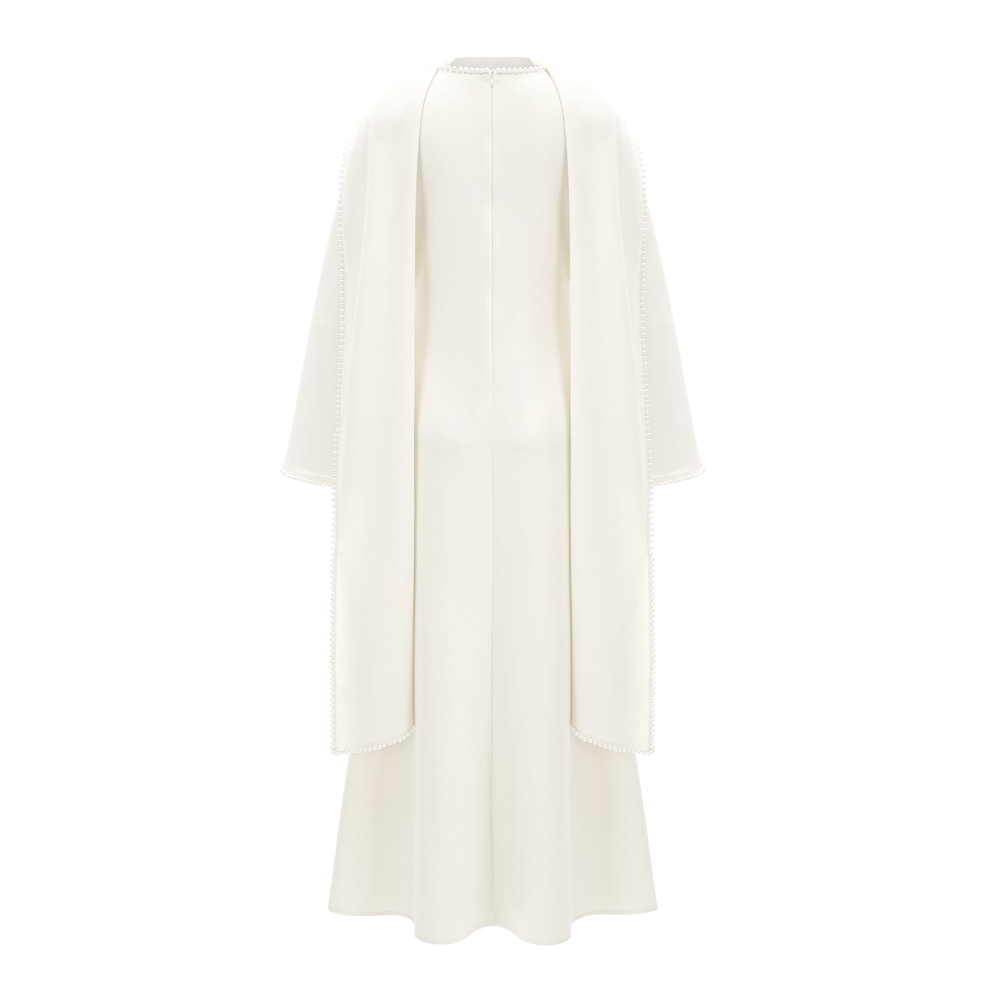 Pearl Trim Shawl Detail Maxi Dress