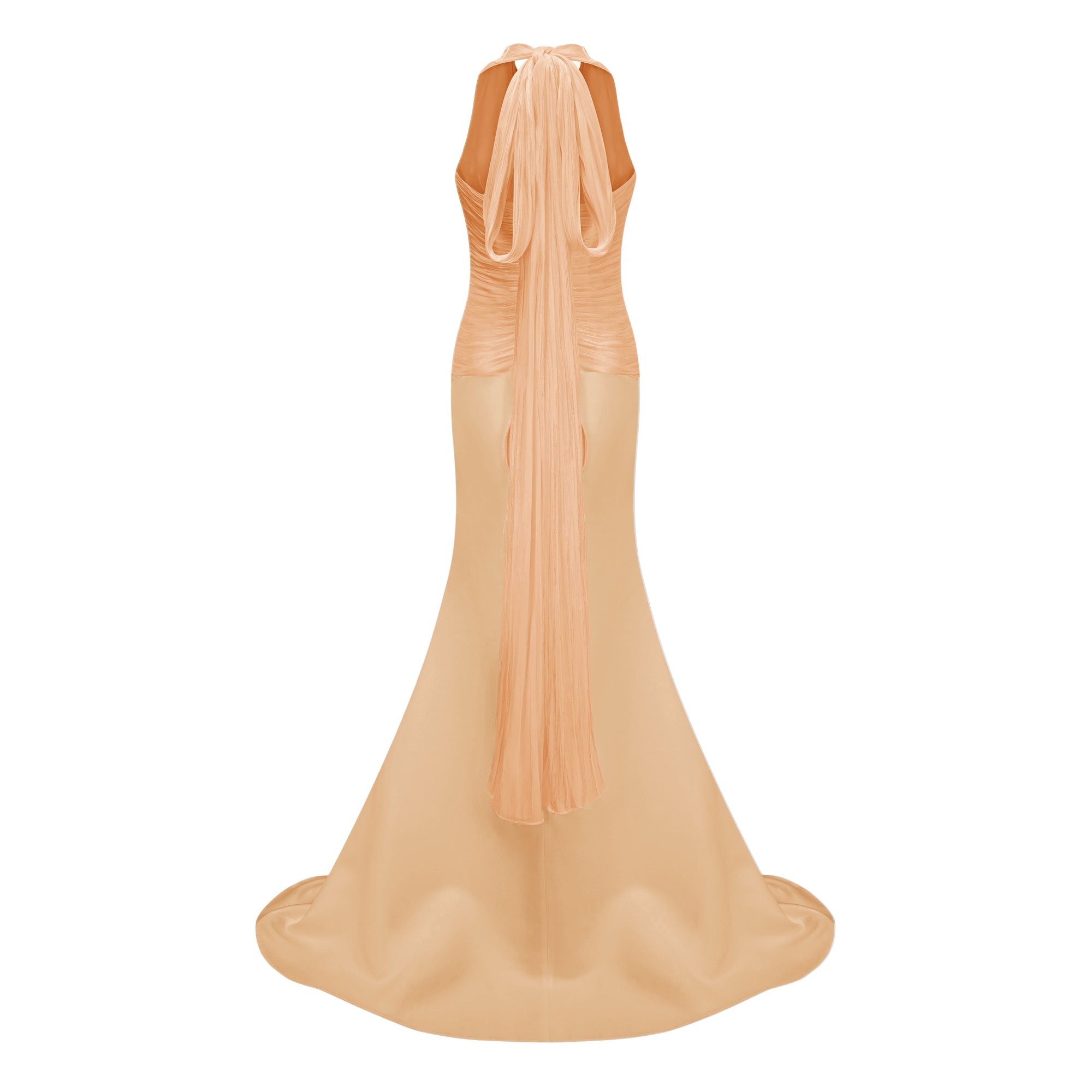 Gathered Mermaid Maxi Dress