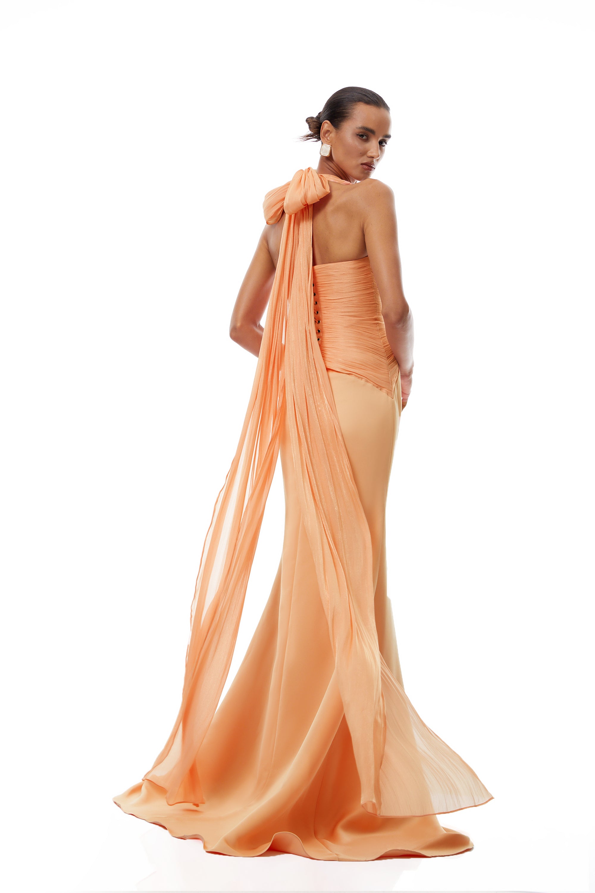 Gathered Mermaid Maxi Dress