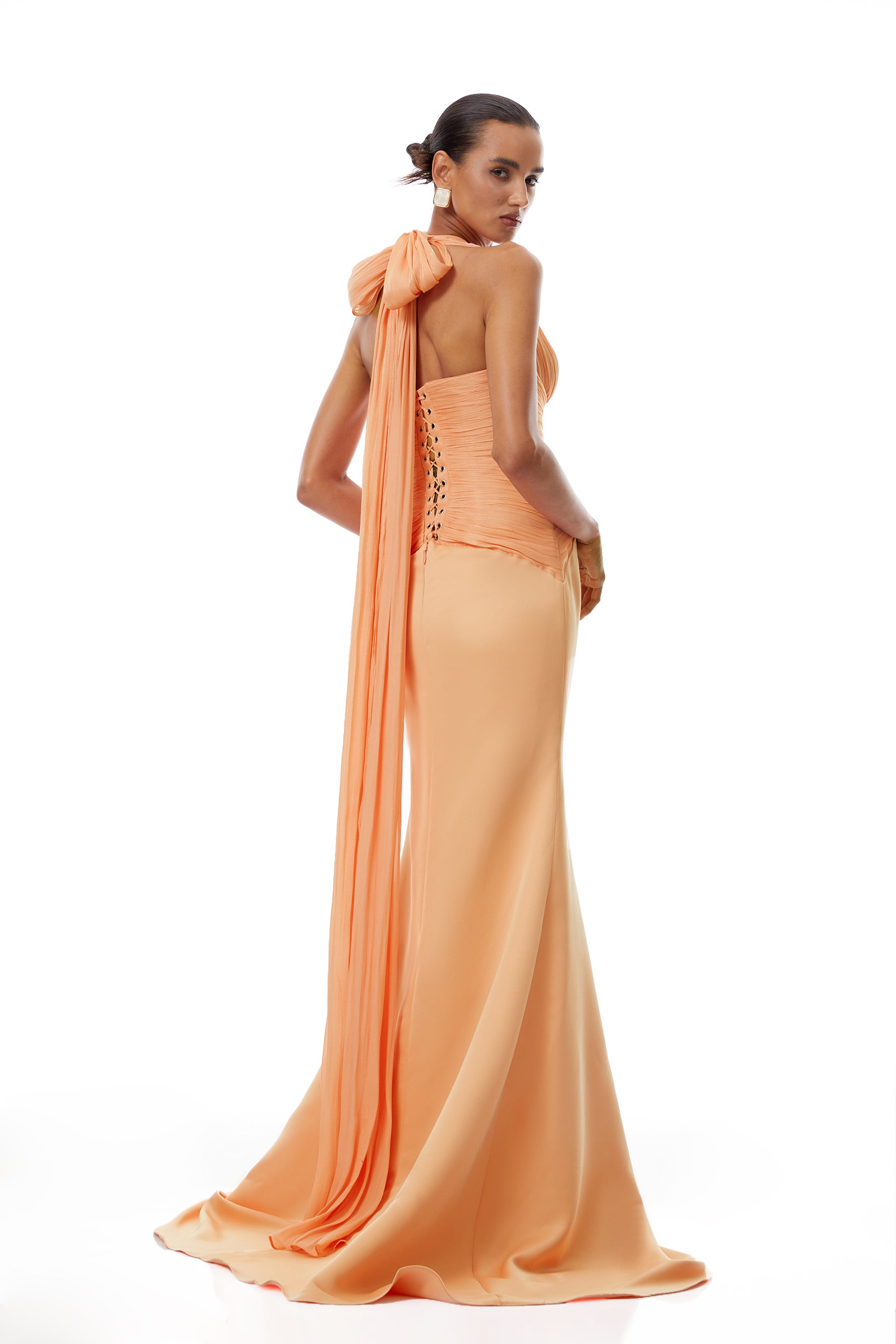 Gathered Mermaid Maxi Dress