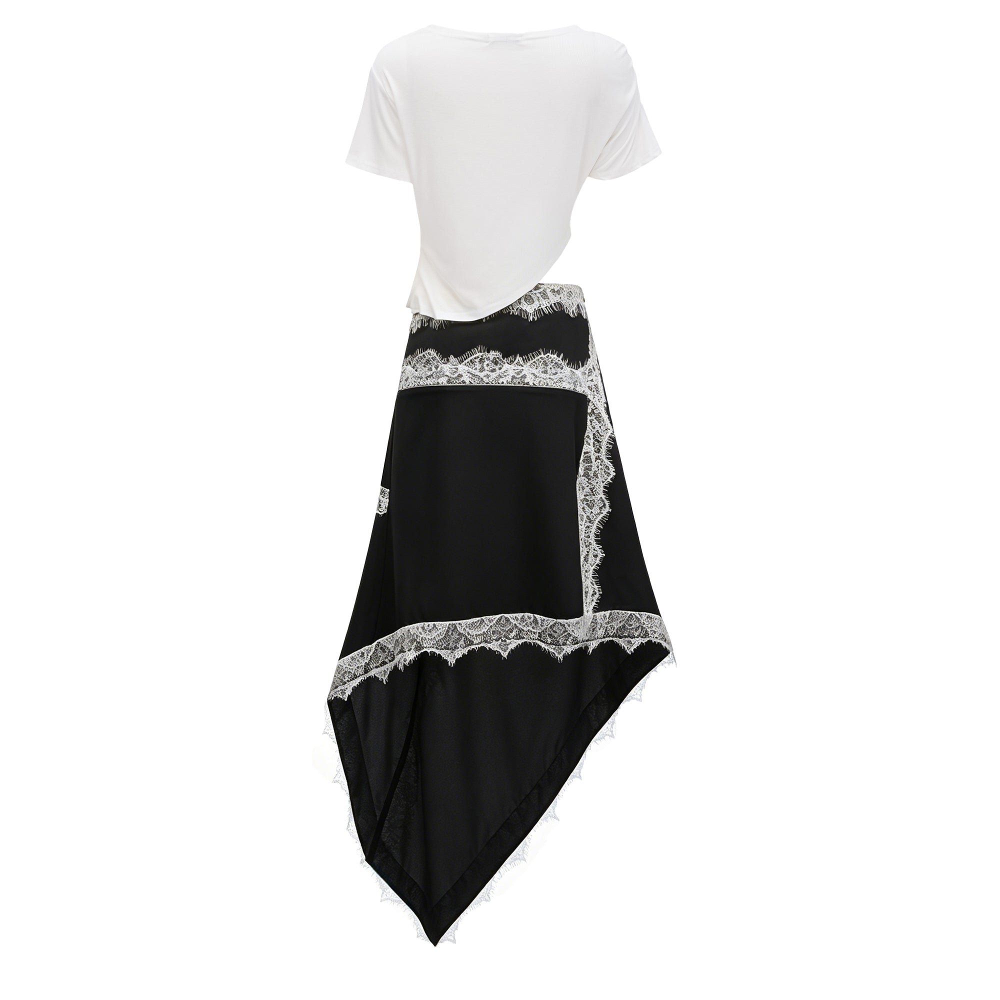 Fiamma Color Block Gathered Lace Panel Maxi Dress