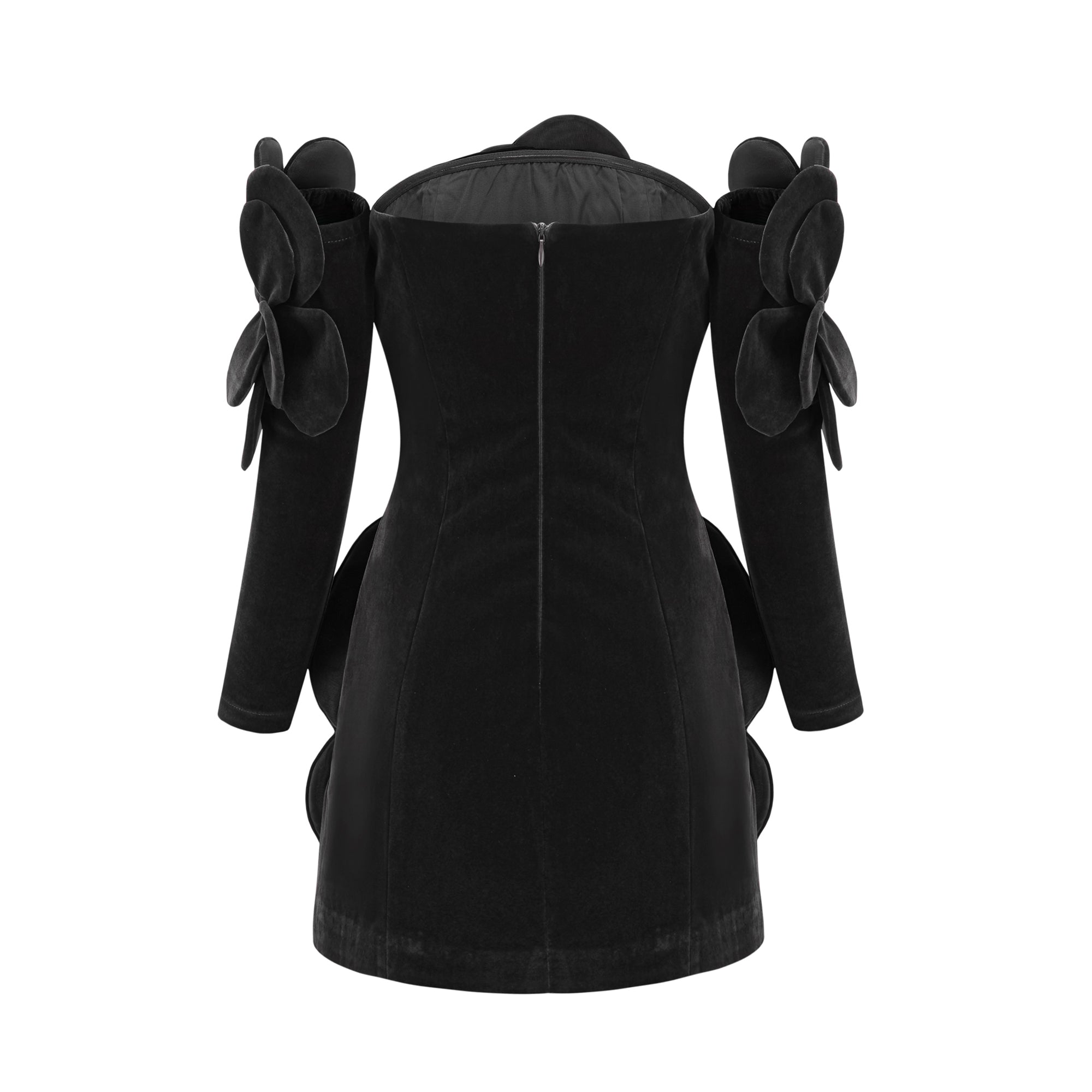Black Velvet Strapless Mini Dress