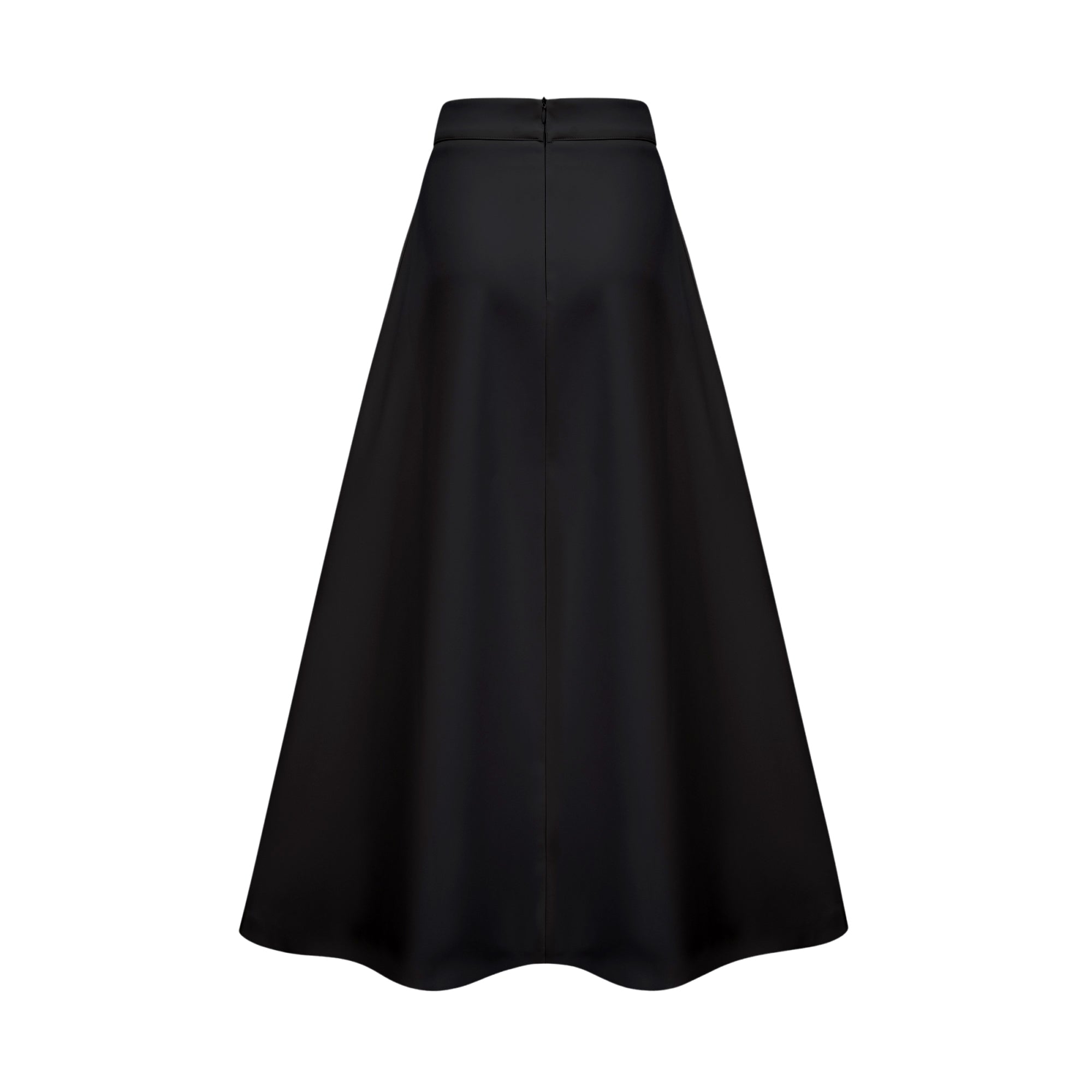 Black short-sleeve crop top and maxi skirt set with large floral embroidery