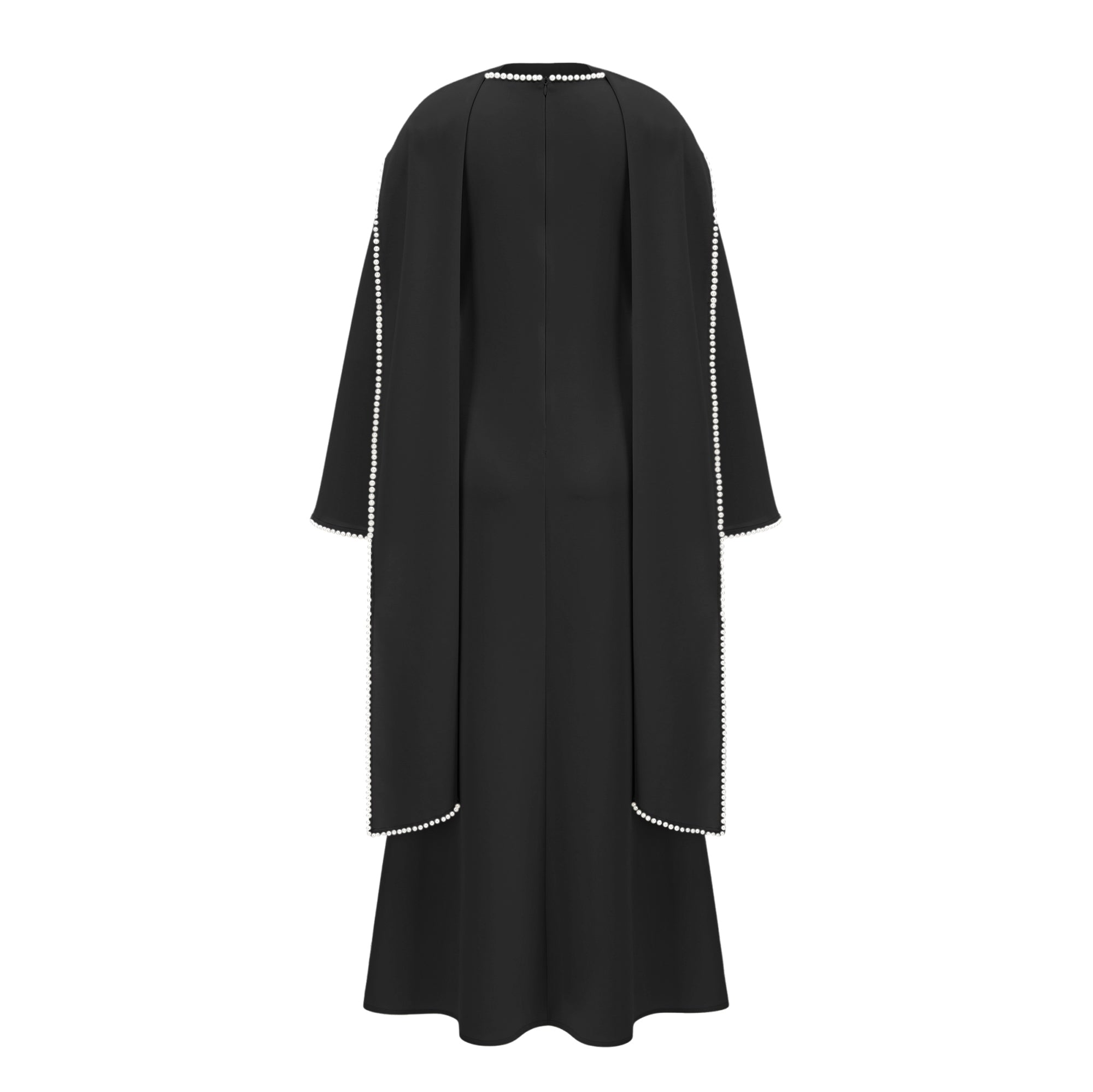 Pearl Trim Shawl Detail Maxi Dress