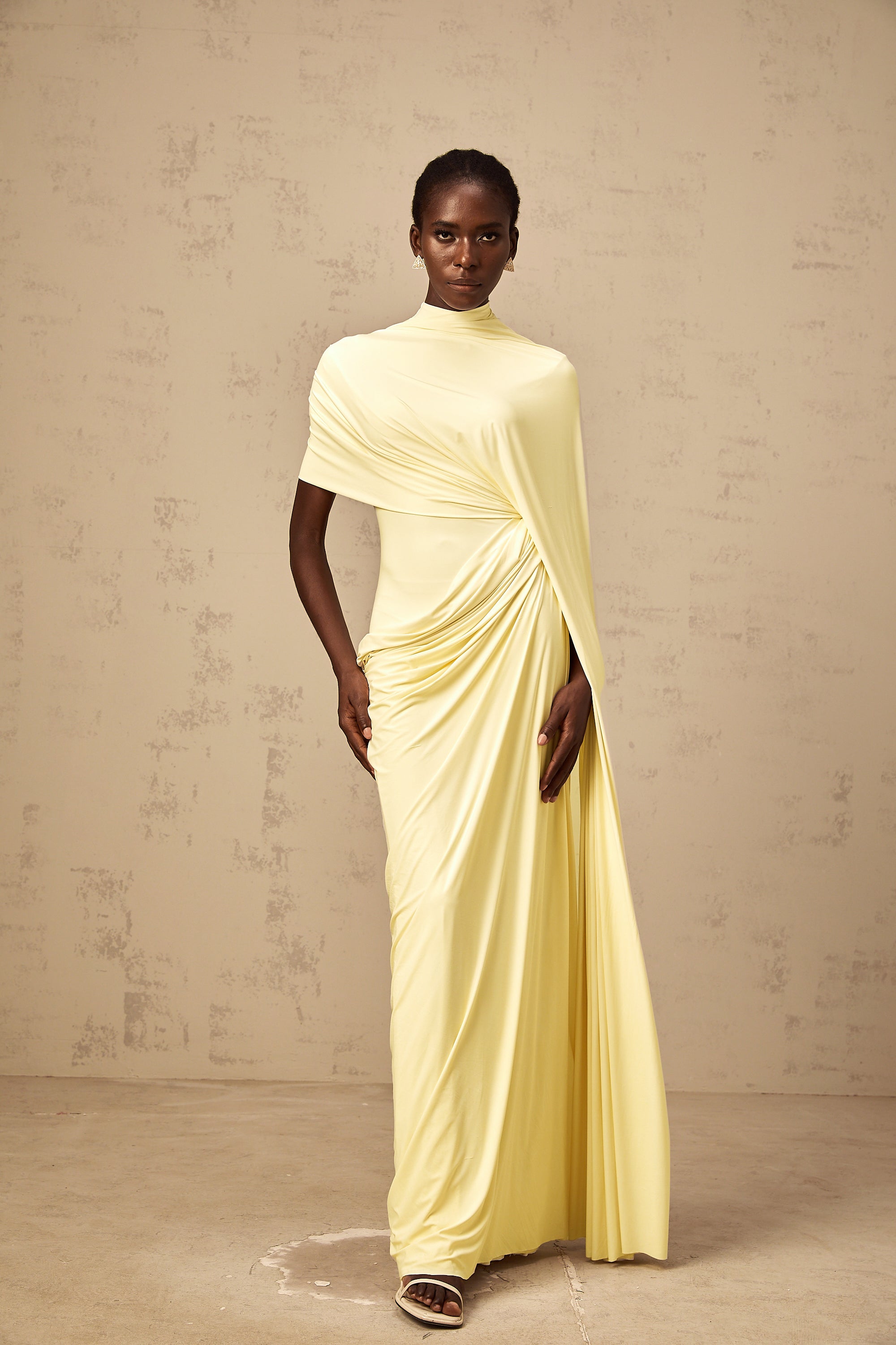Asymmetrical Draped Cape & Dress