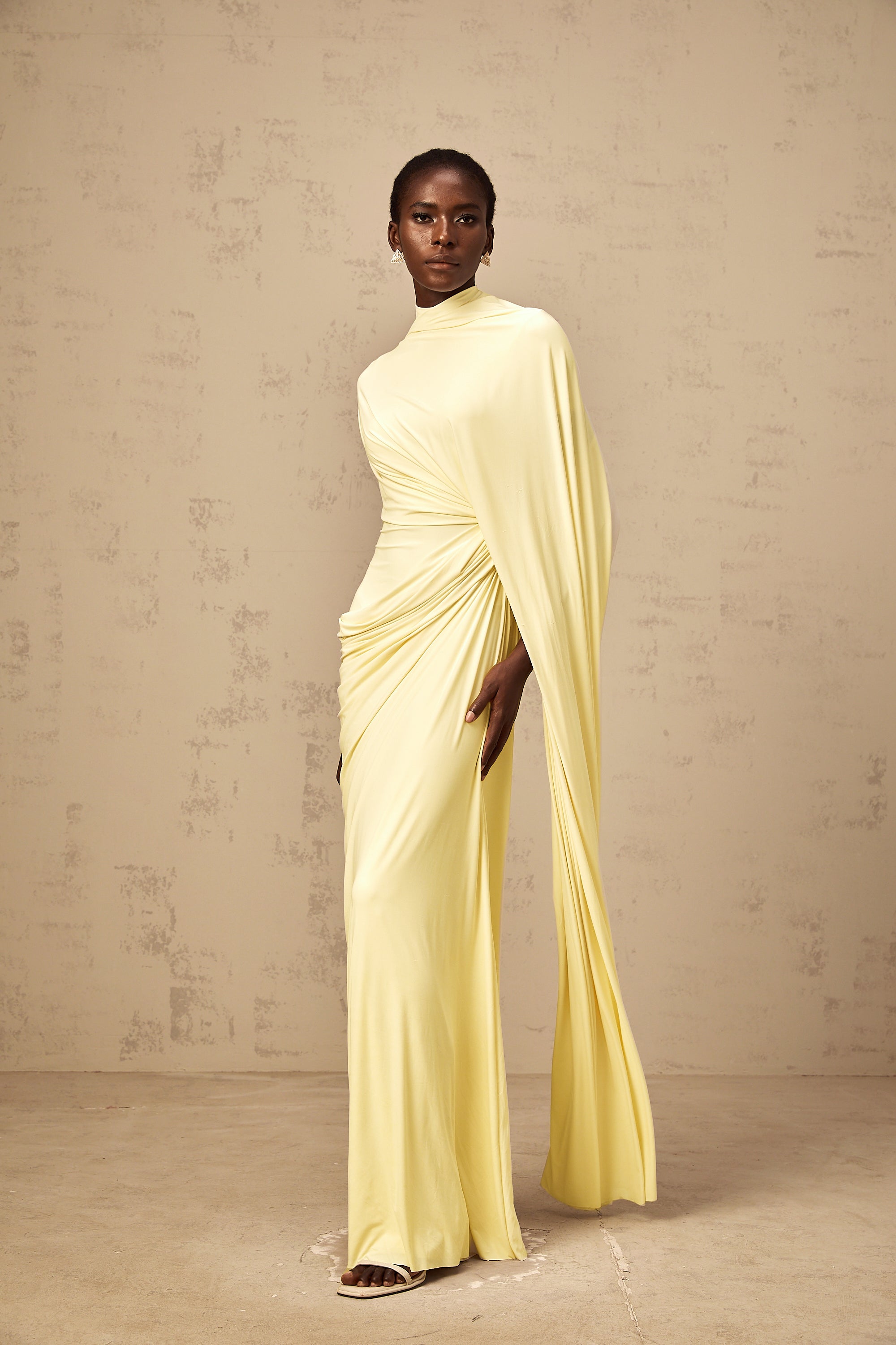 Asymmetrical Draped Cape & Dress