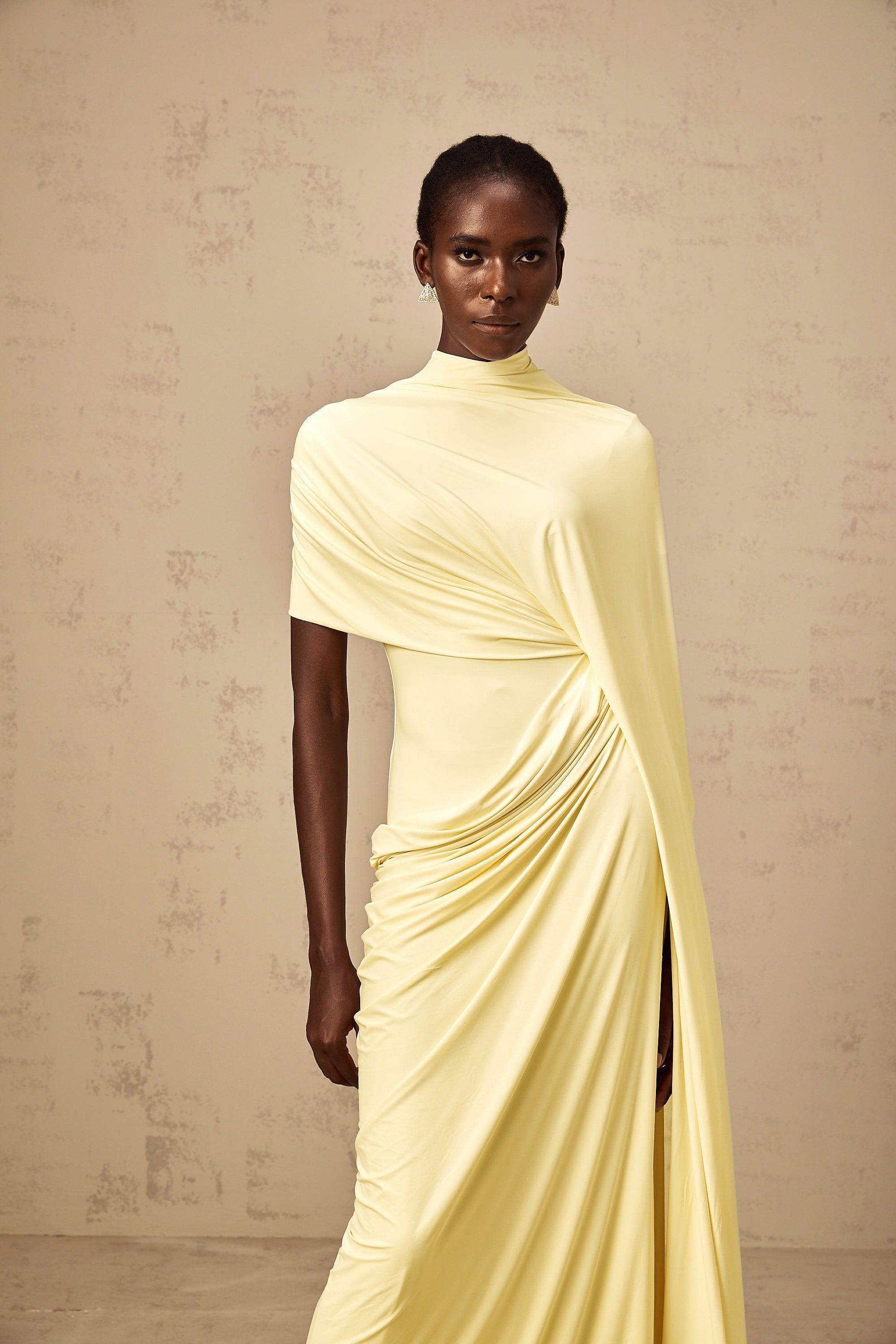 Asymmetrical Draped Cape & Dress