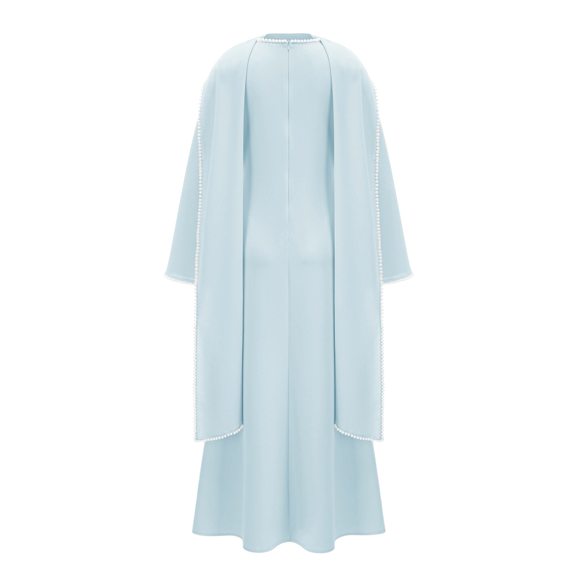 Pearl Trim Shawl Detail Maxi Dress