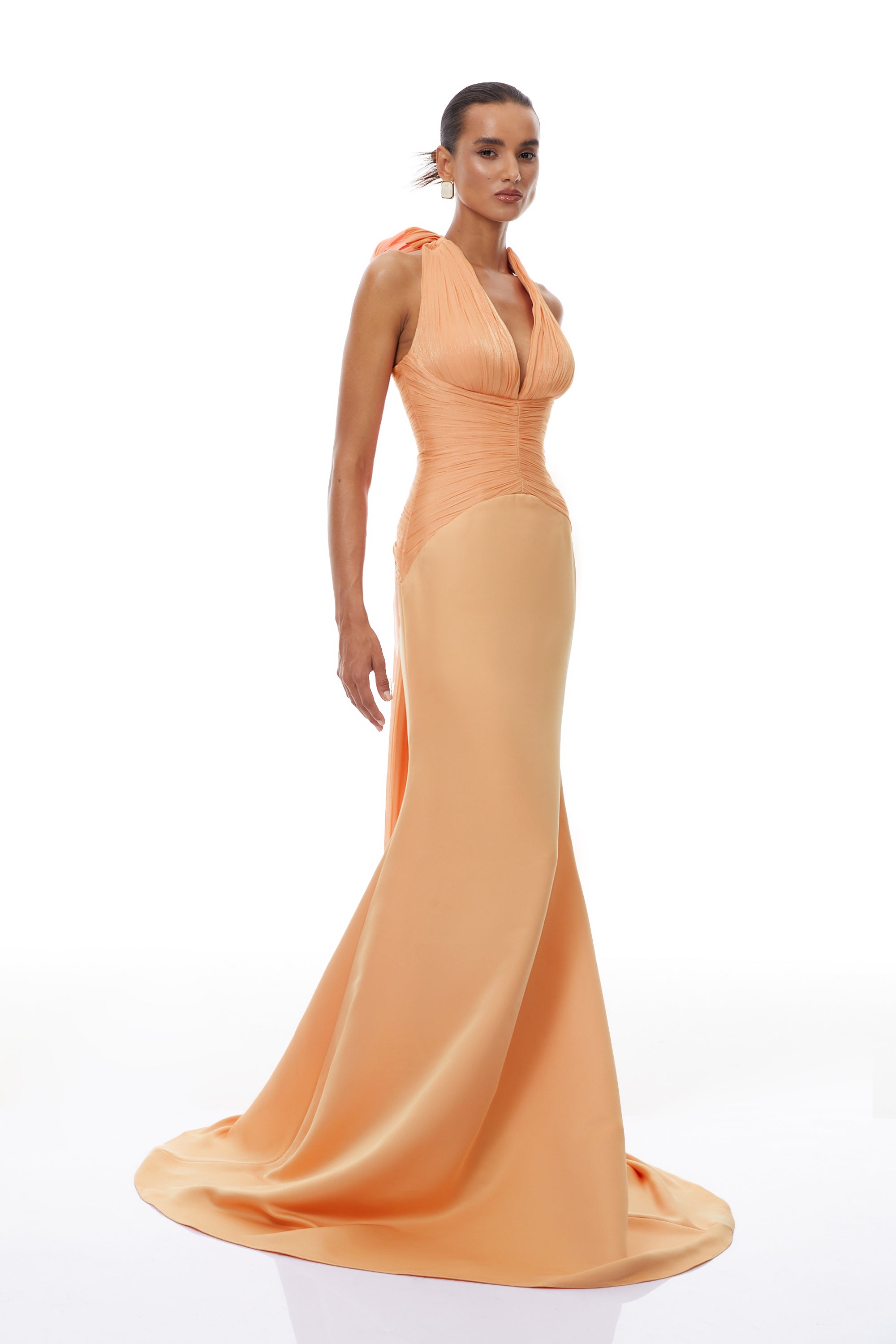 Gathered Mermaid Maxi Dress
