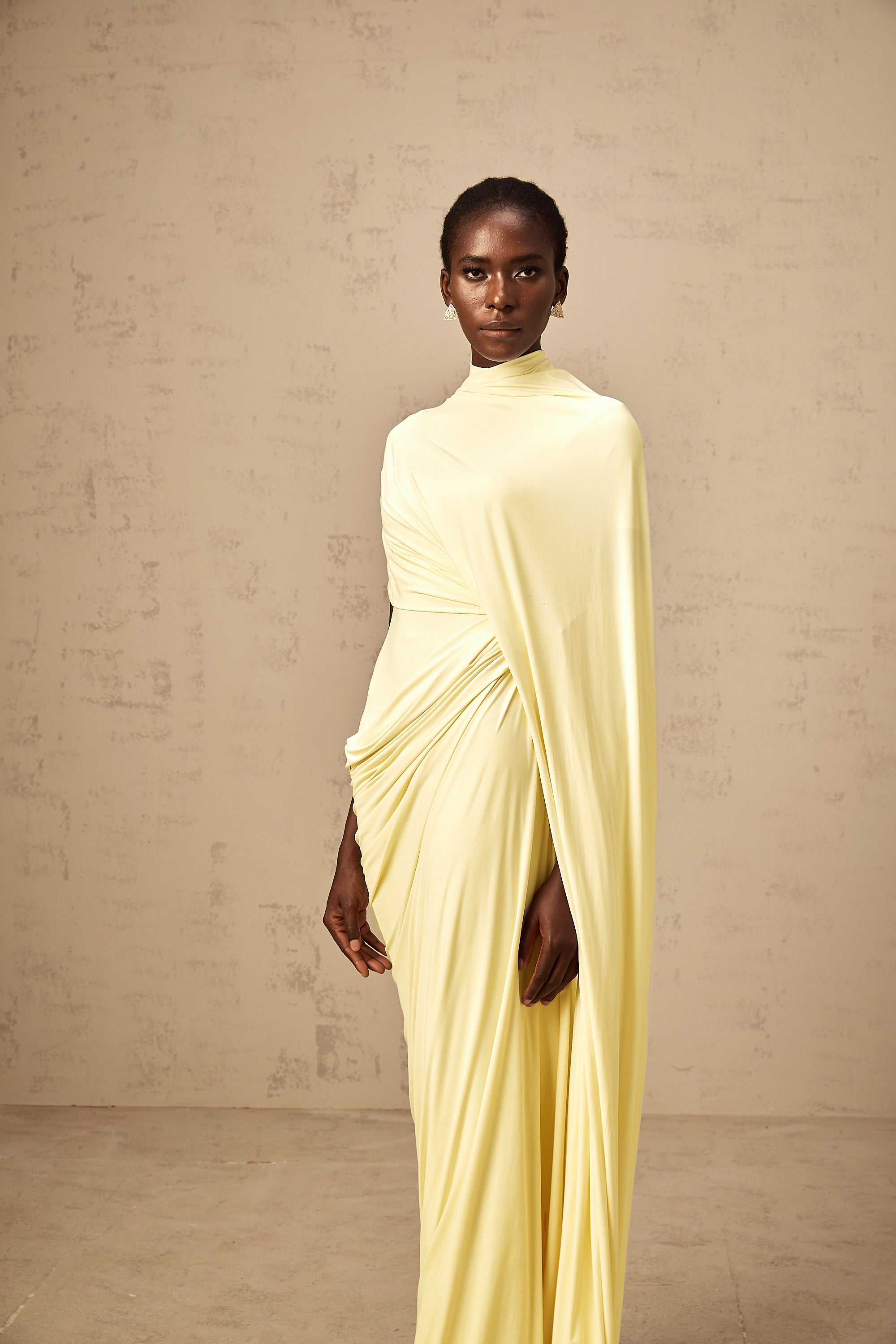 Asymmetrical Draped Cape & Dress