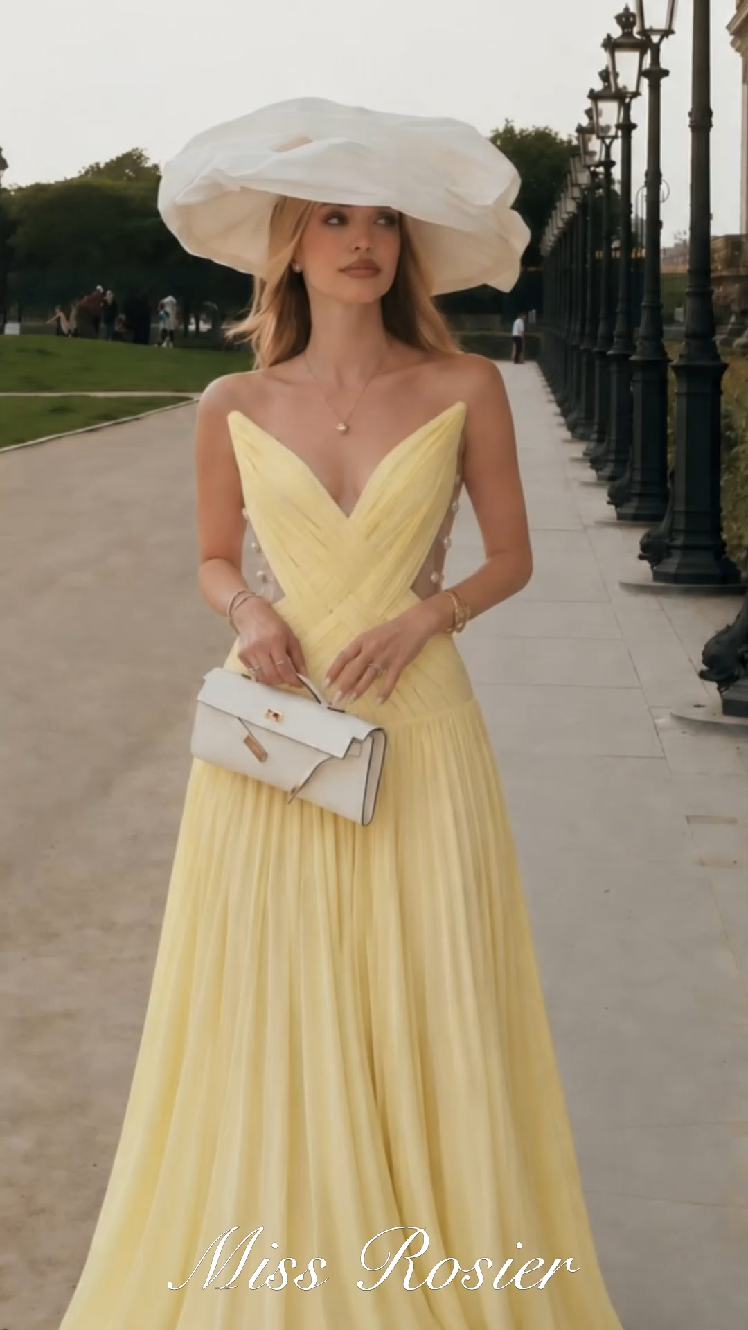 Eglantine Yellow Cross Front Ruched Maxi Dress – Miss Rosier