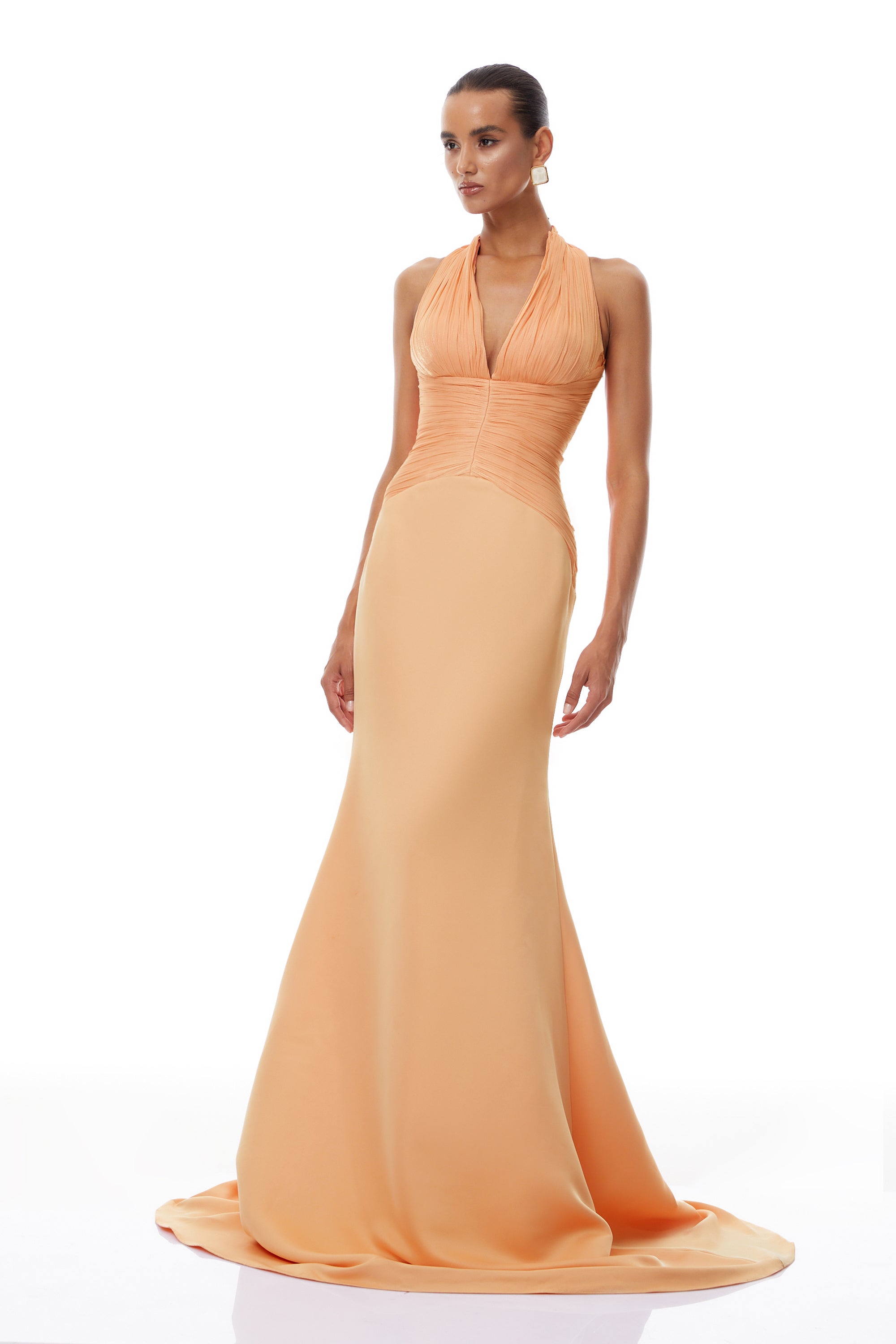 Gathered Mermaid Maxi Dress