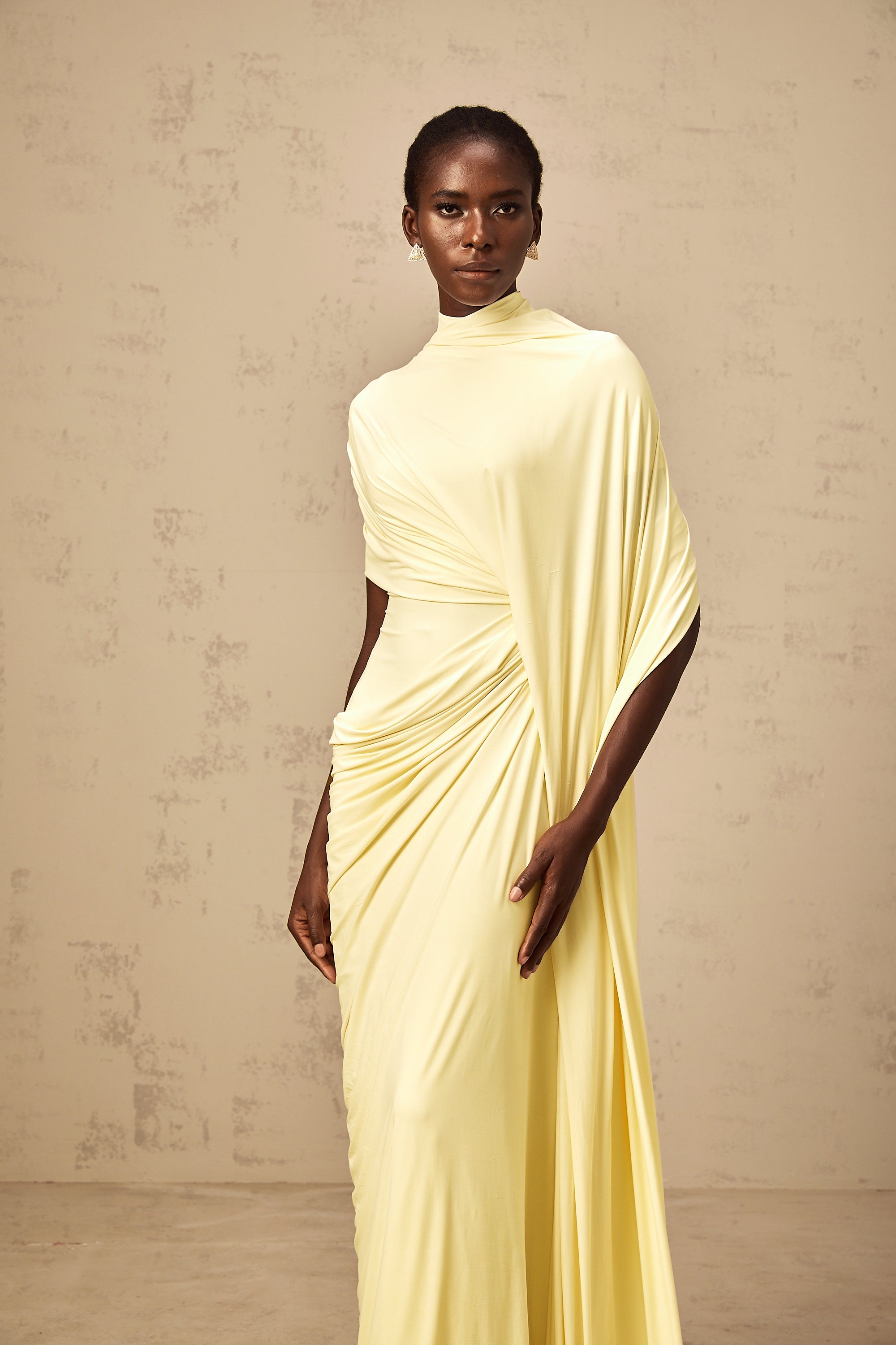 Asymmetrical Draped Cape & Dress