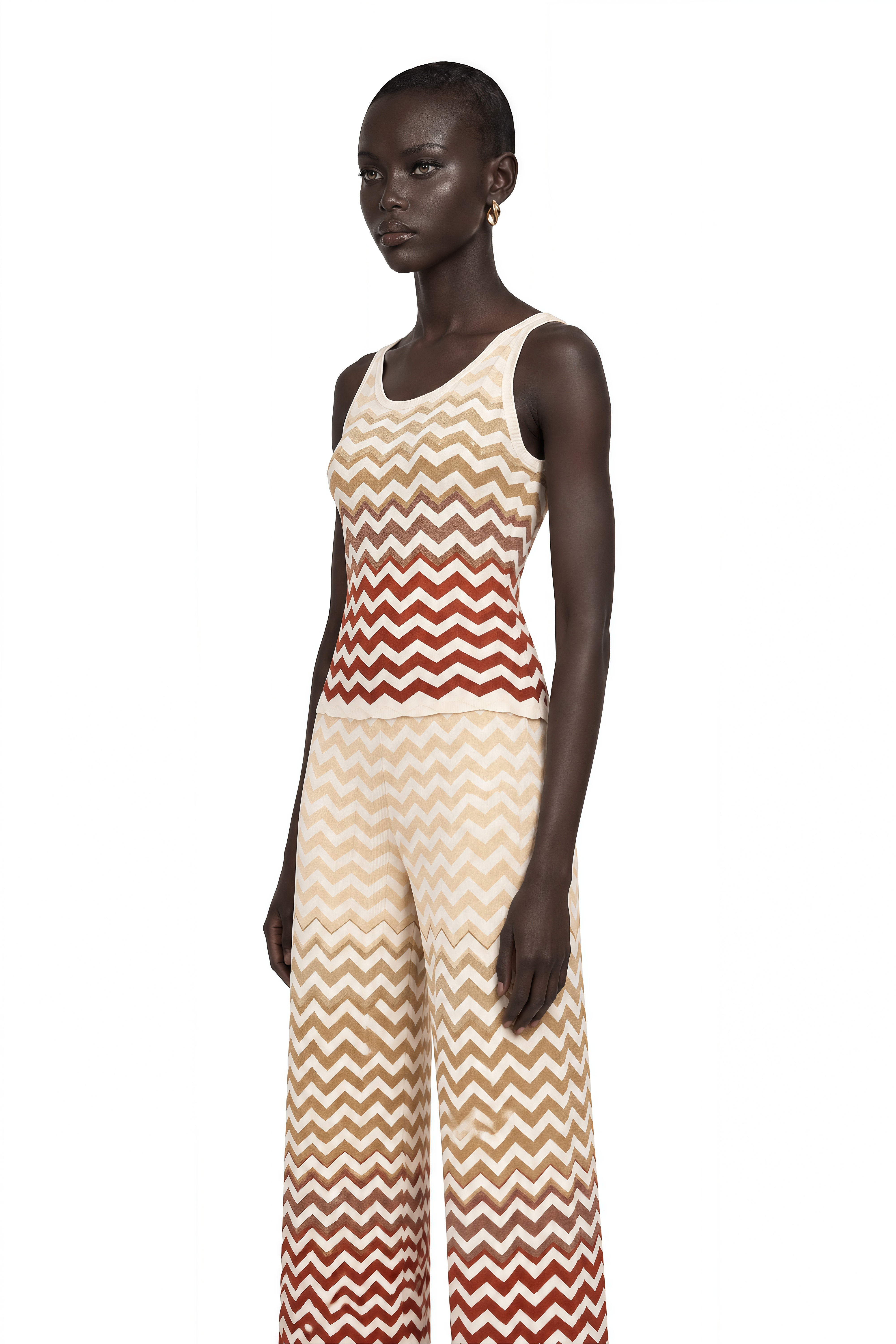 Isabelle Yellow Zigzag Knit Matching Set