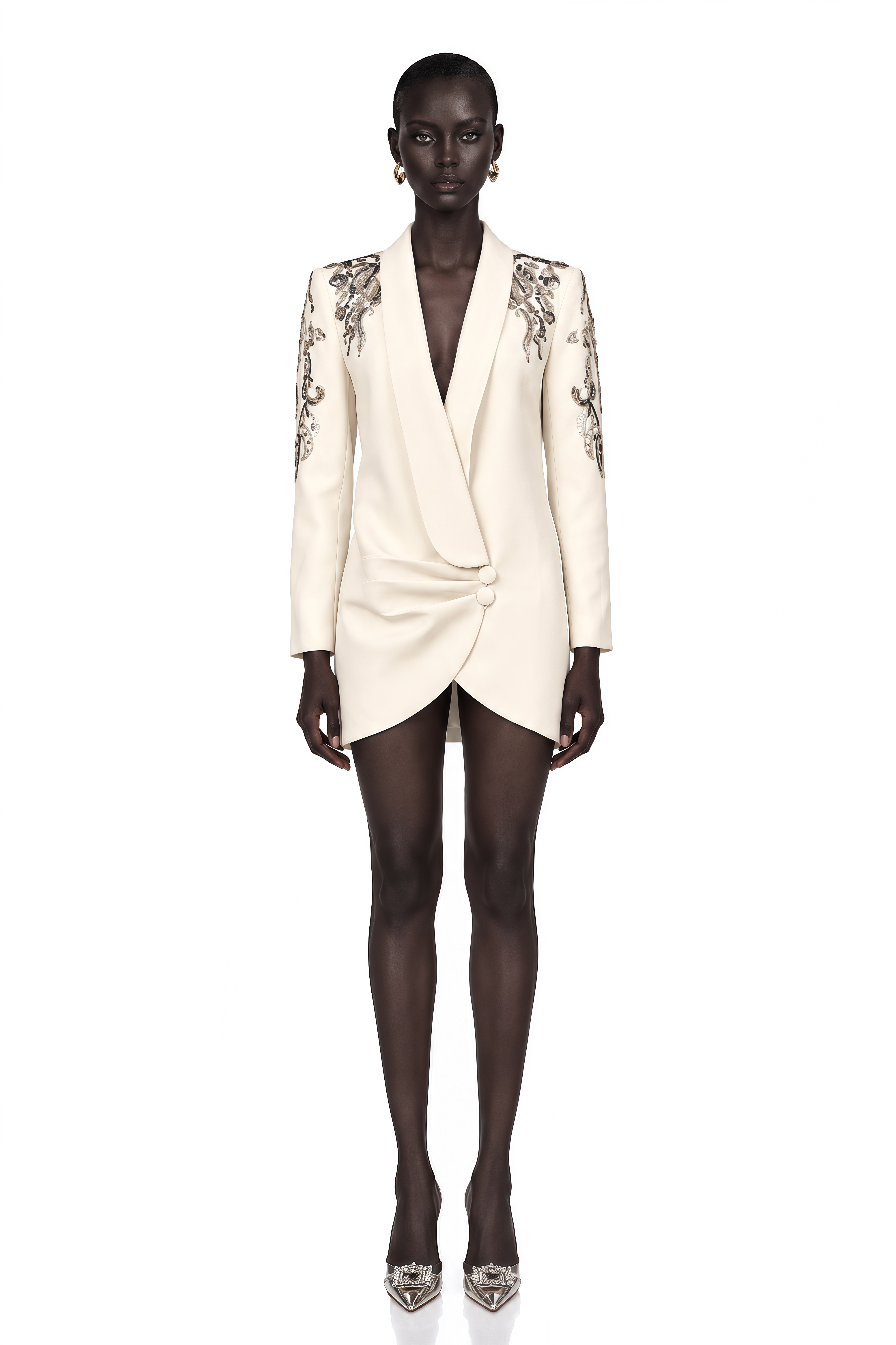 Éléna Embellished Sequined Blazer Dress