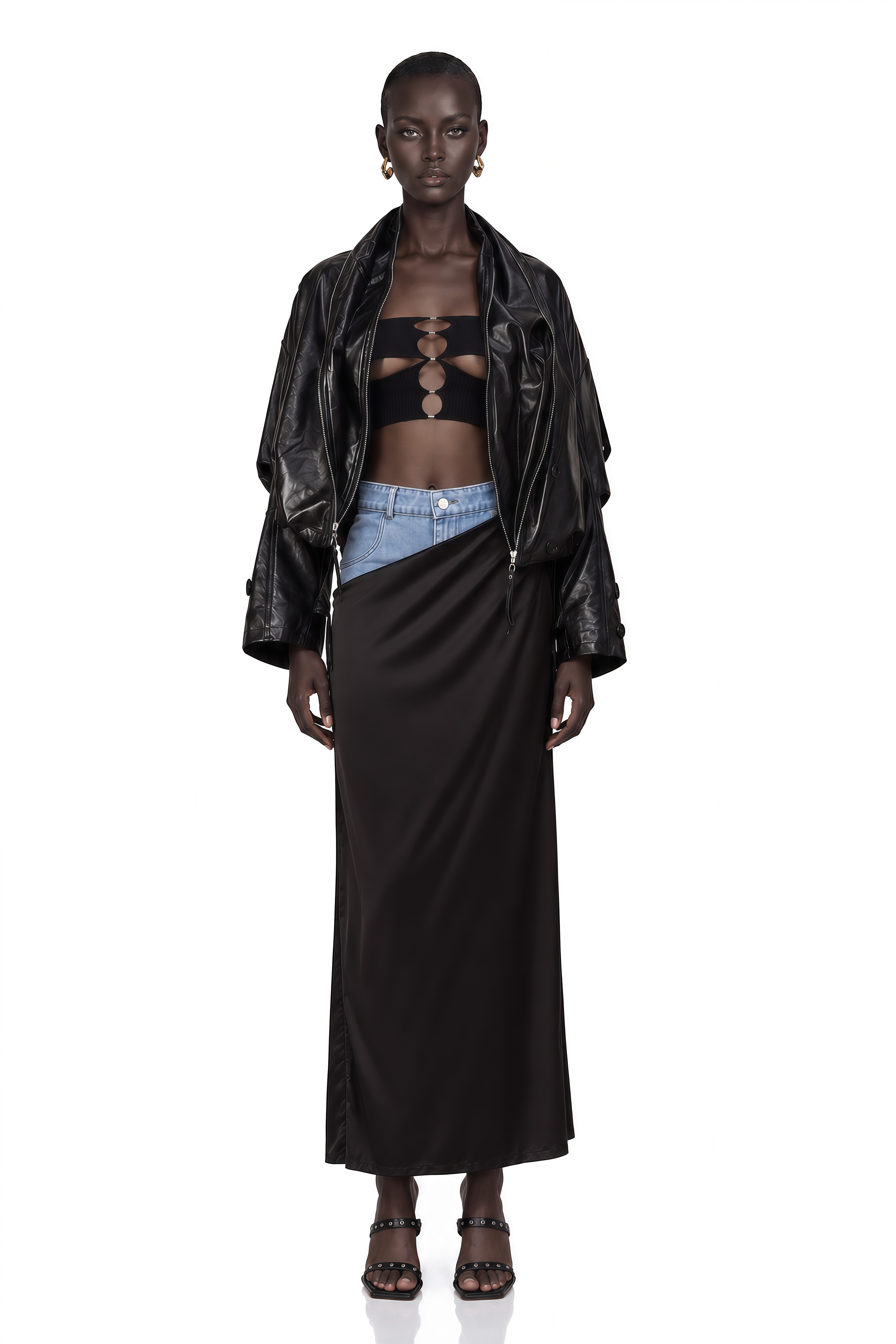 Virginie Quilted Cropped Leather Jacket