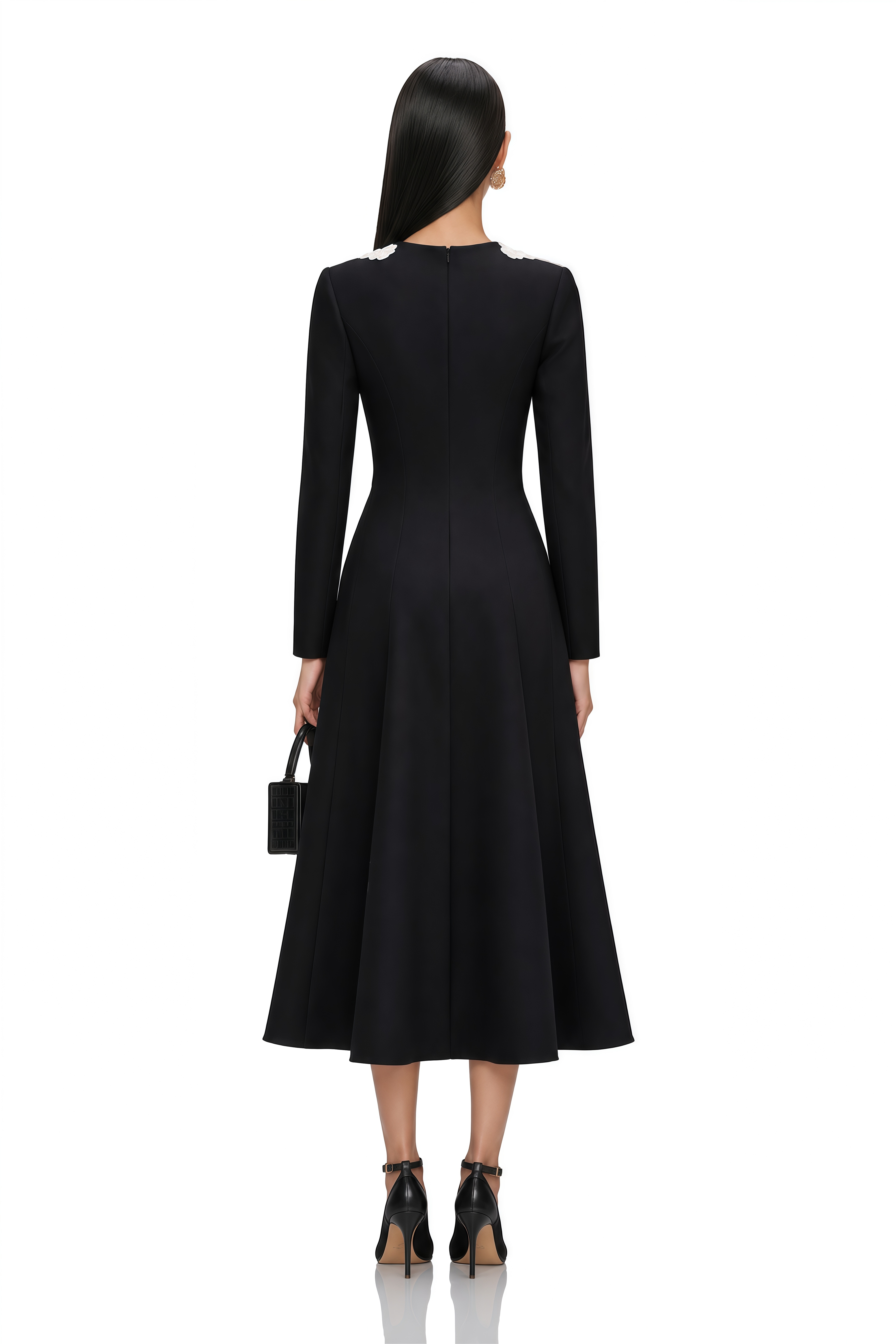 Greta Color Block Sequin 3D Petal Midi Dress